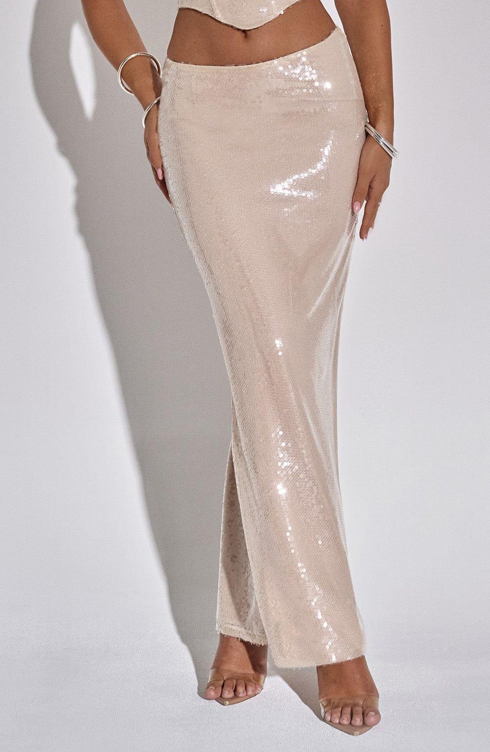 Larisa Maxi Skirt - Nude Product Image