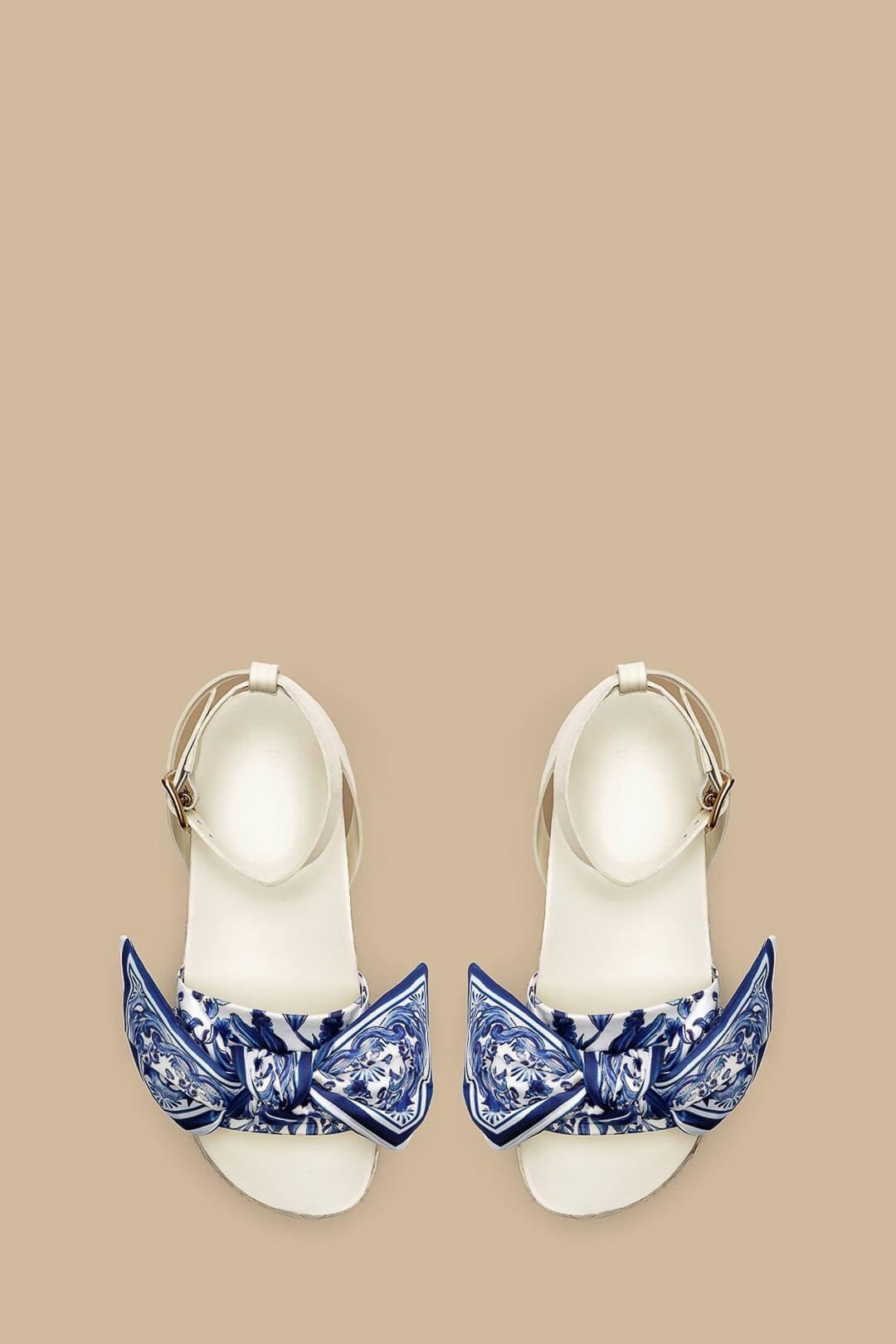 Ivory Scarf Espadrille Flatform Sandal Product Image