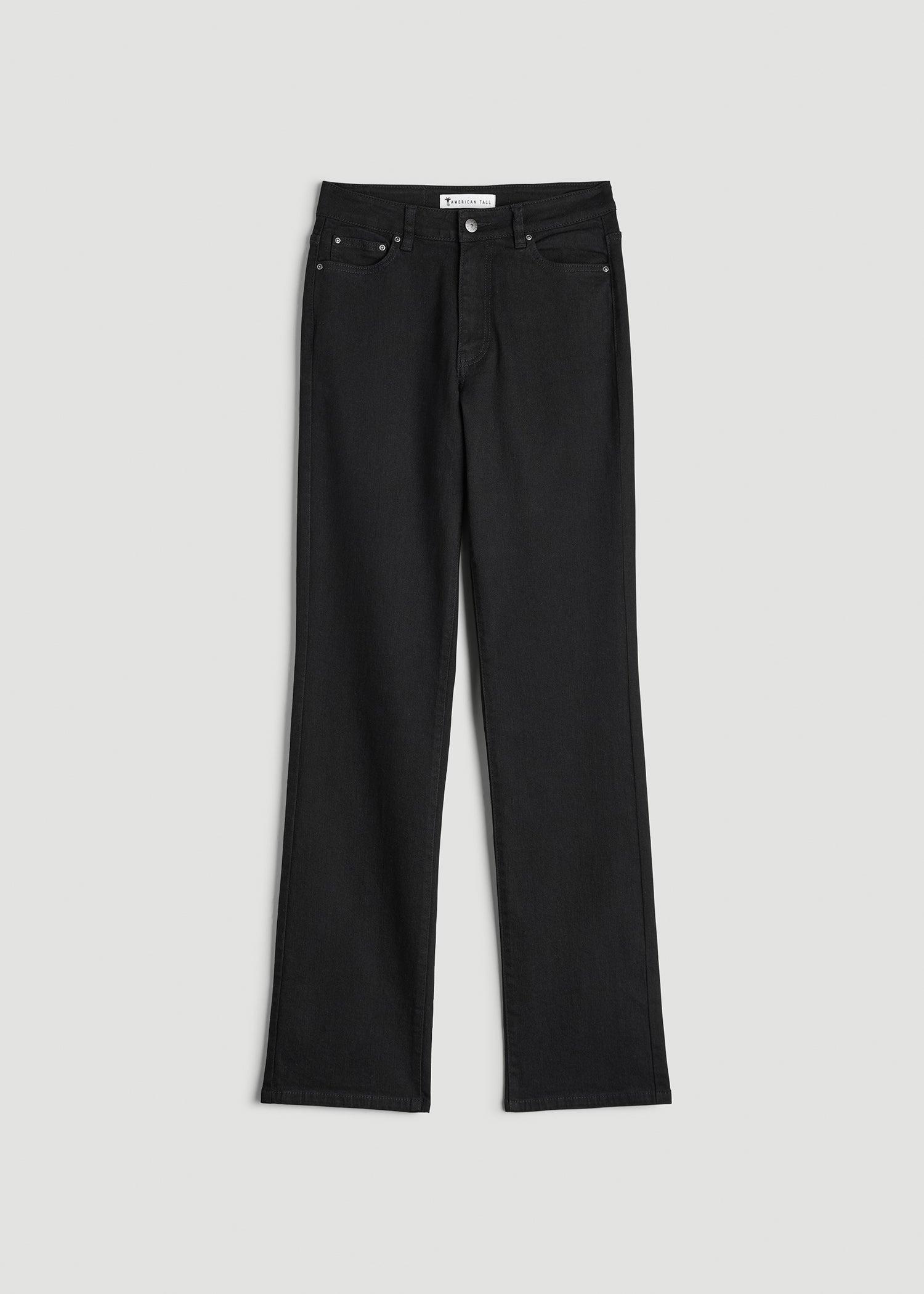 Harper High-Rise Straight Stretch Jeans for Tall Women in Black Female Product Image