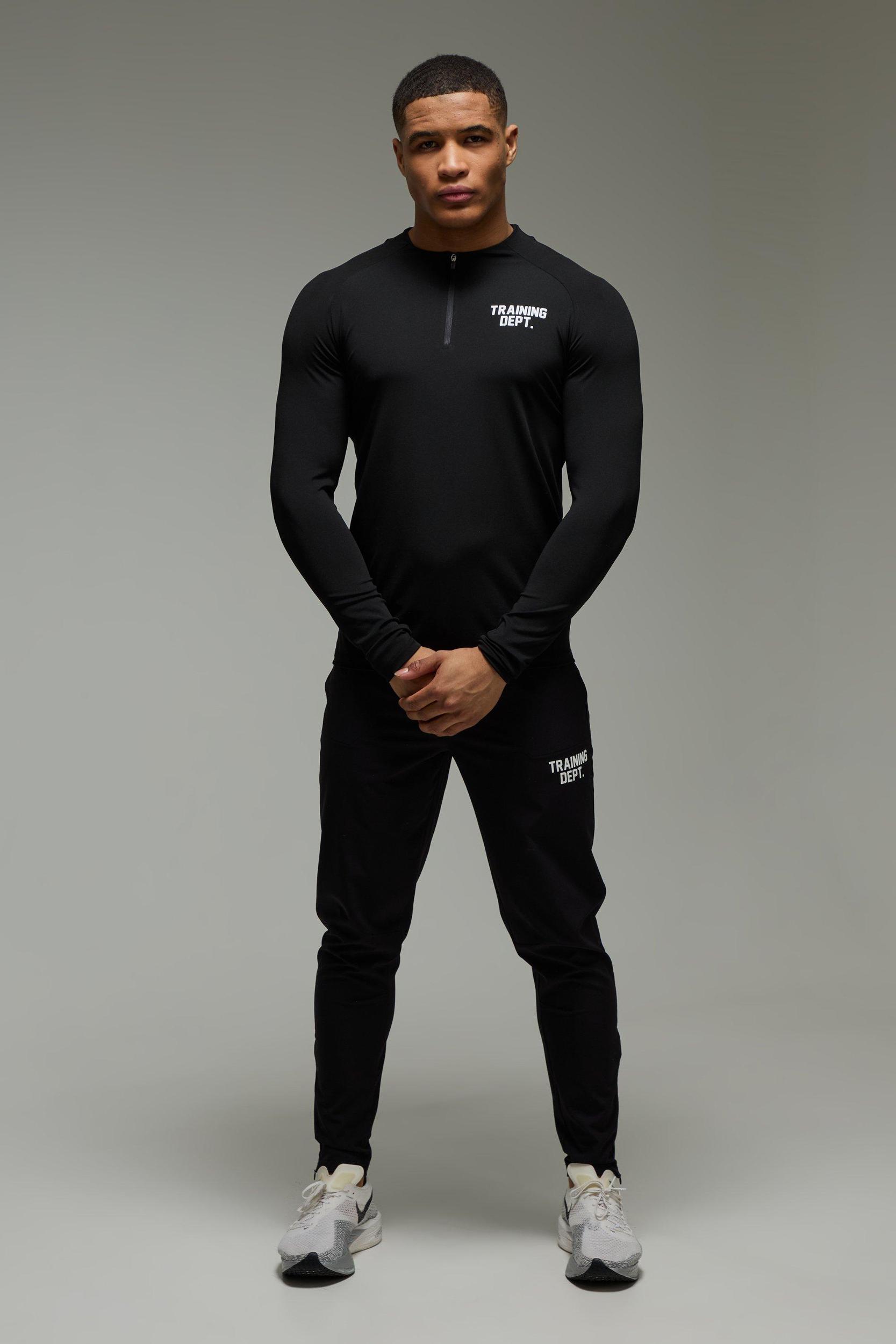 Man Active Performance Training Dept Crew neck 1/4 Zip | boohooMAN USA Product Image