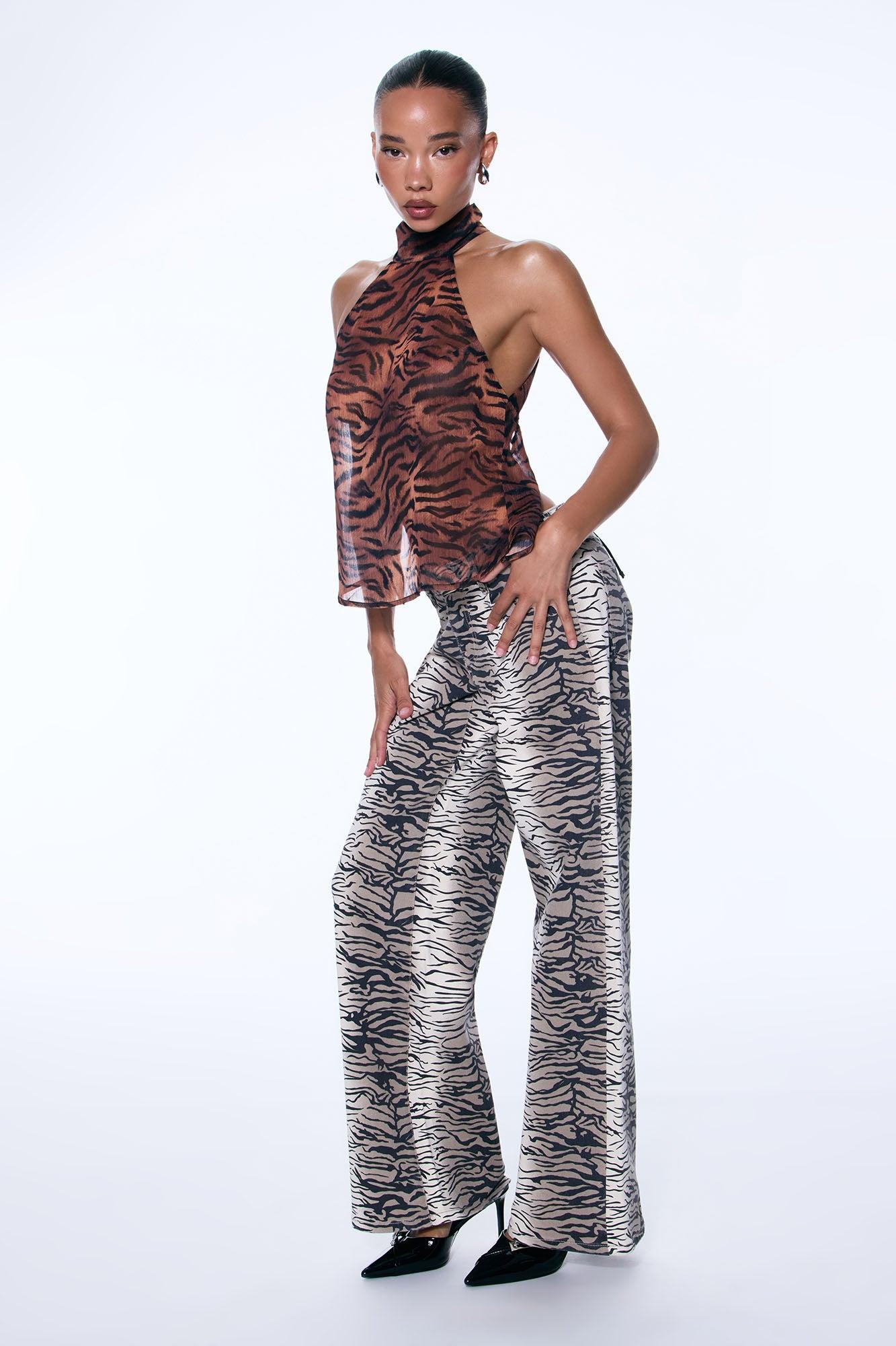 Unleash Your Wild Side Wide Leg Pant - Brown/combo Female Product Image