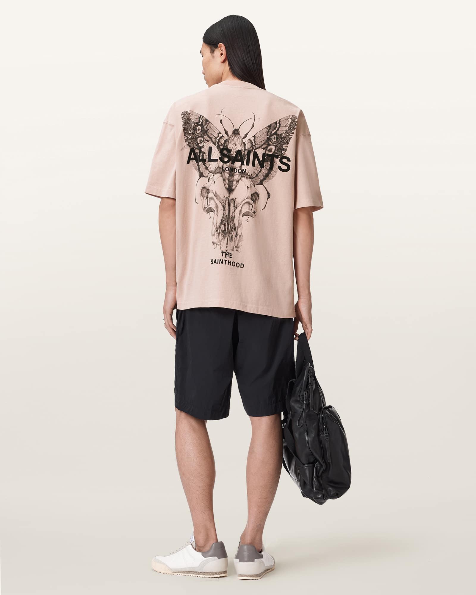 Hallis Oversized Graphic T-Shirt SUNBAKED PINK | ALLSAINTS US Product Image