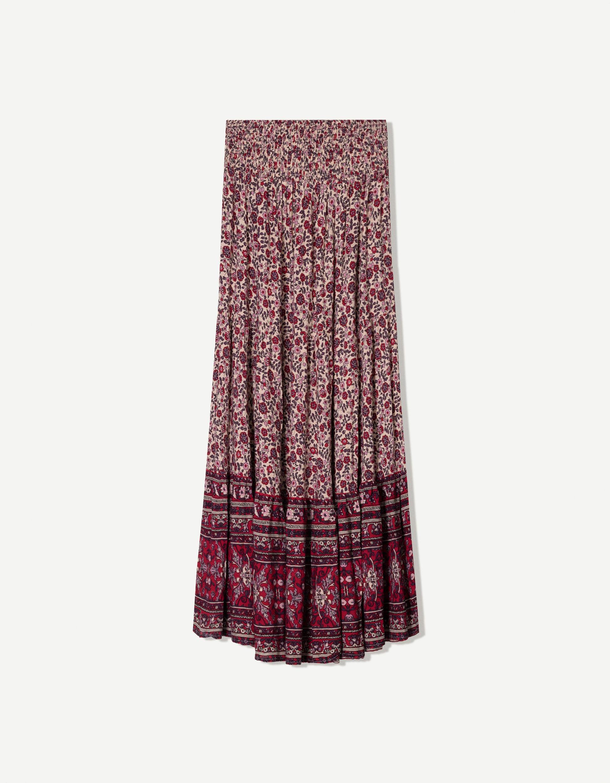 Printed maxi boho skirt Product Image
