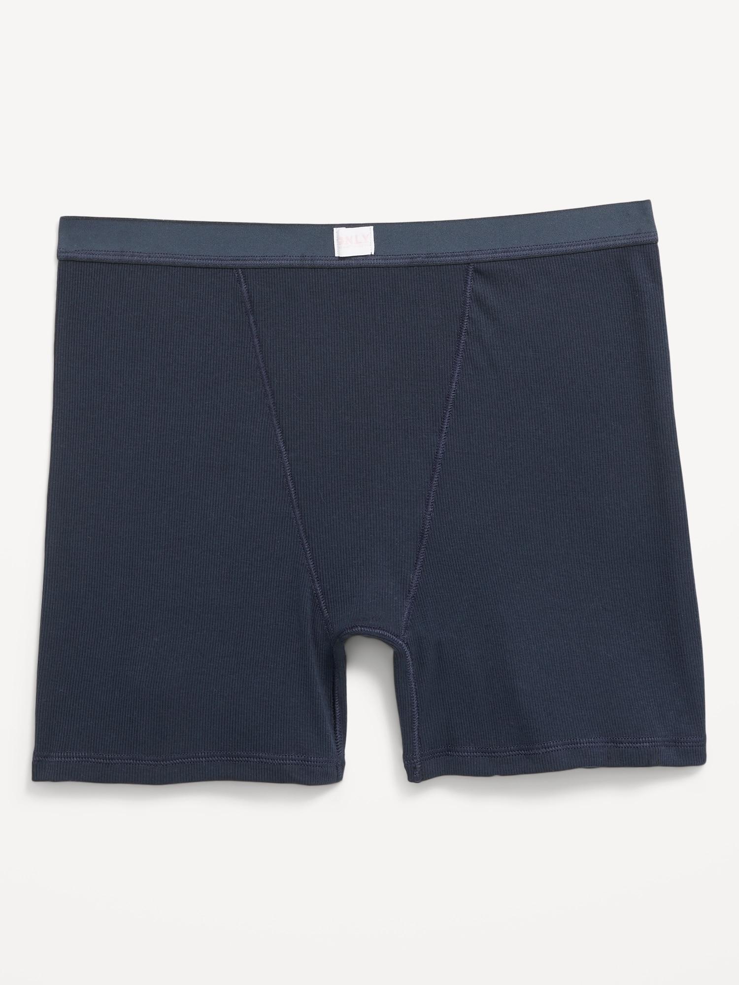 High-Waisted Ribbed Boyshort Briefs -- 3-inch inseam Product Image