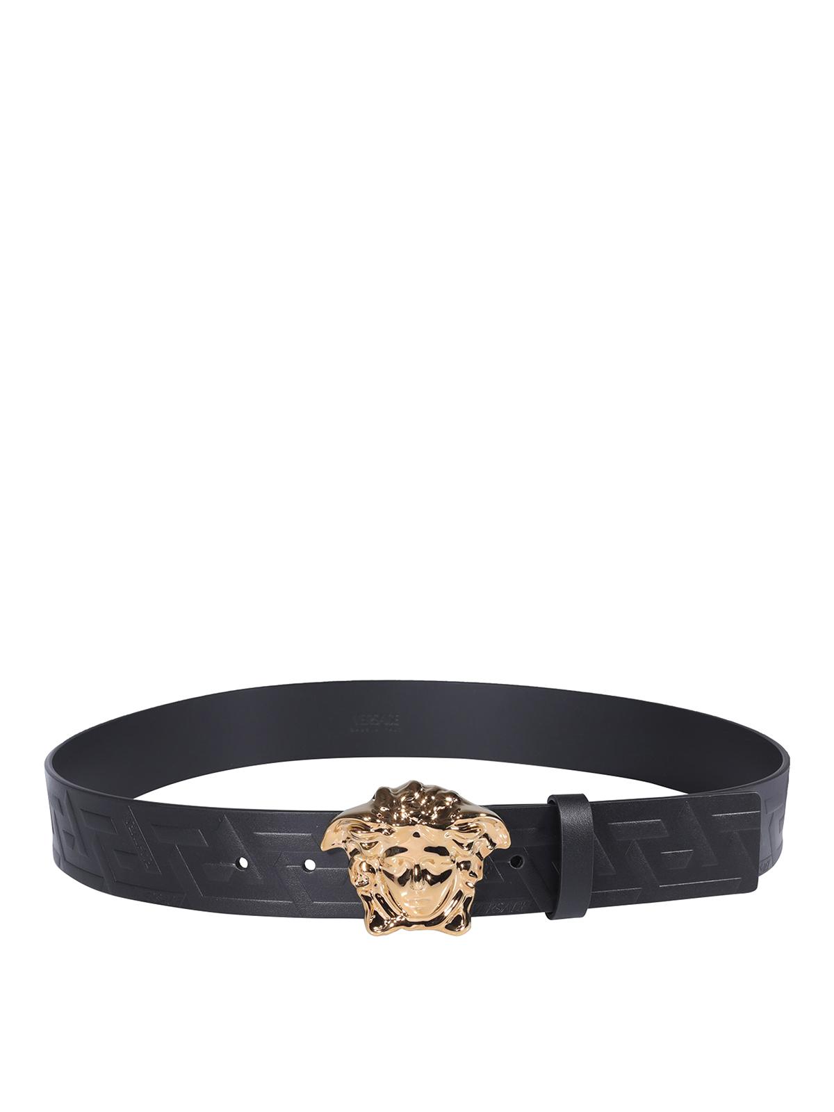 VERSACE La Medusa Leather Belt Man Belt Black Size 39.5 Calfskin Product Image
