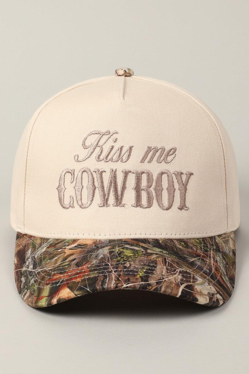 Kiss Me Cowboy Camo Trucker Hat Product Image