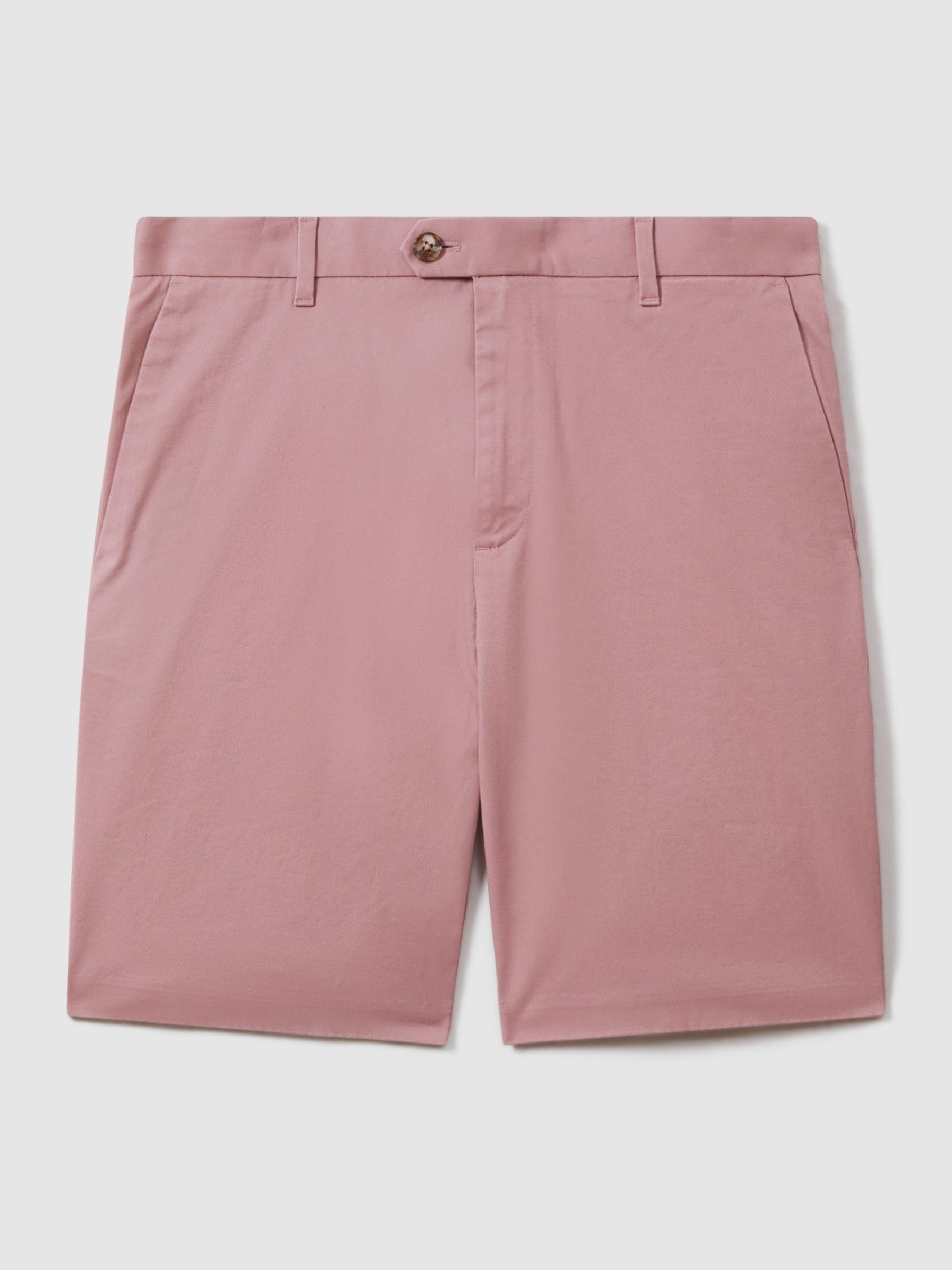 Modern Fit Cotton Blend Chino Shorts in Dusty Pink Product Image