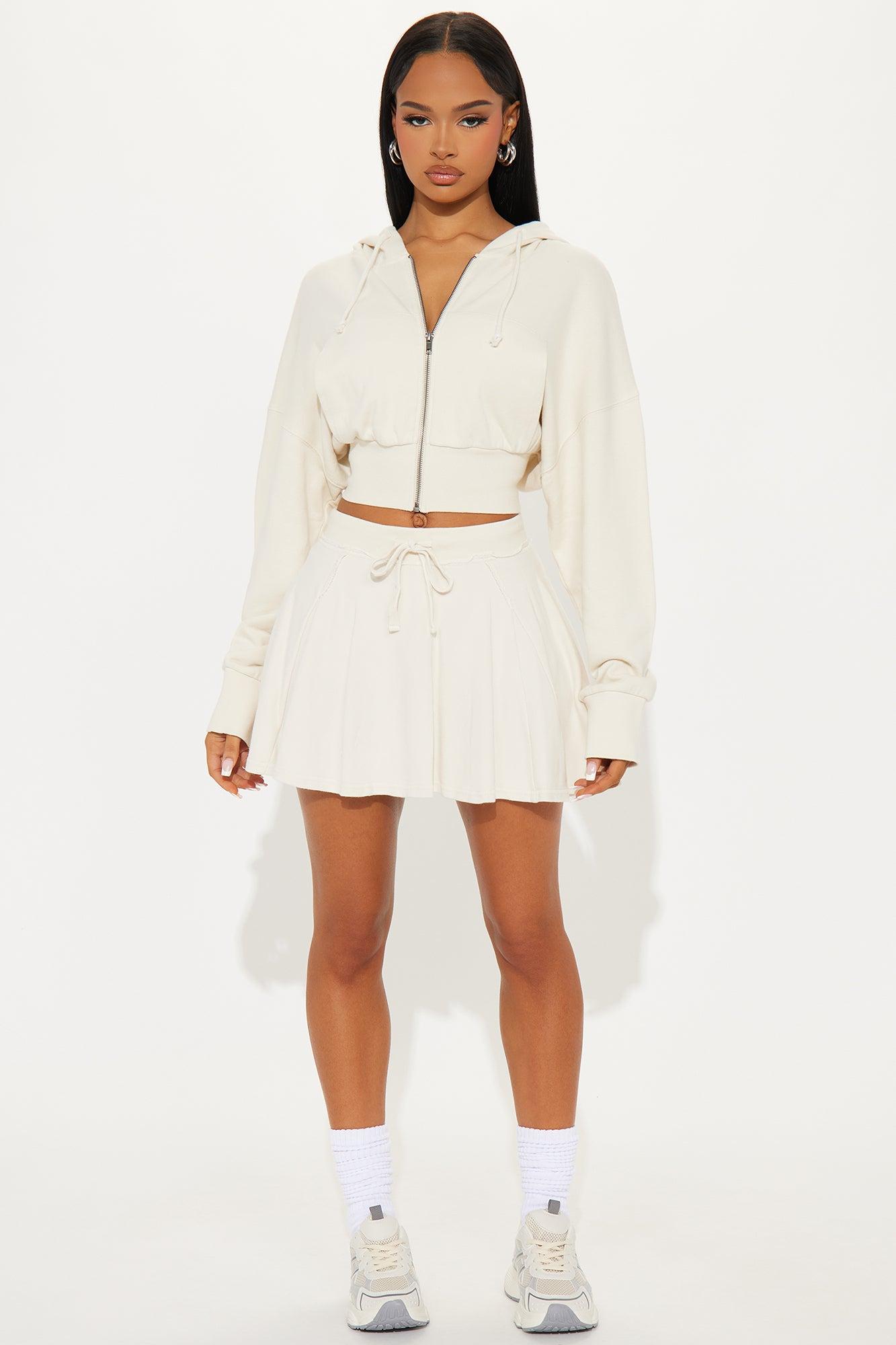 The Washed Cropped Hoodie - Cream Product Image