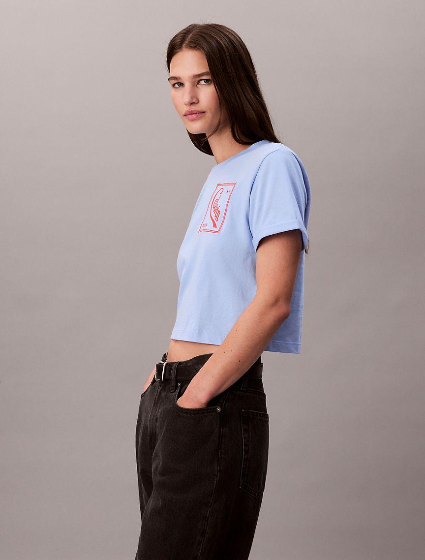 Script Logo Cropped Boxy T-Shirt Product Image