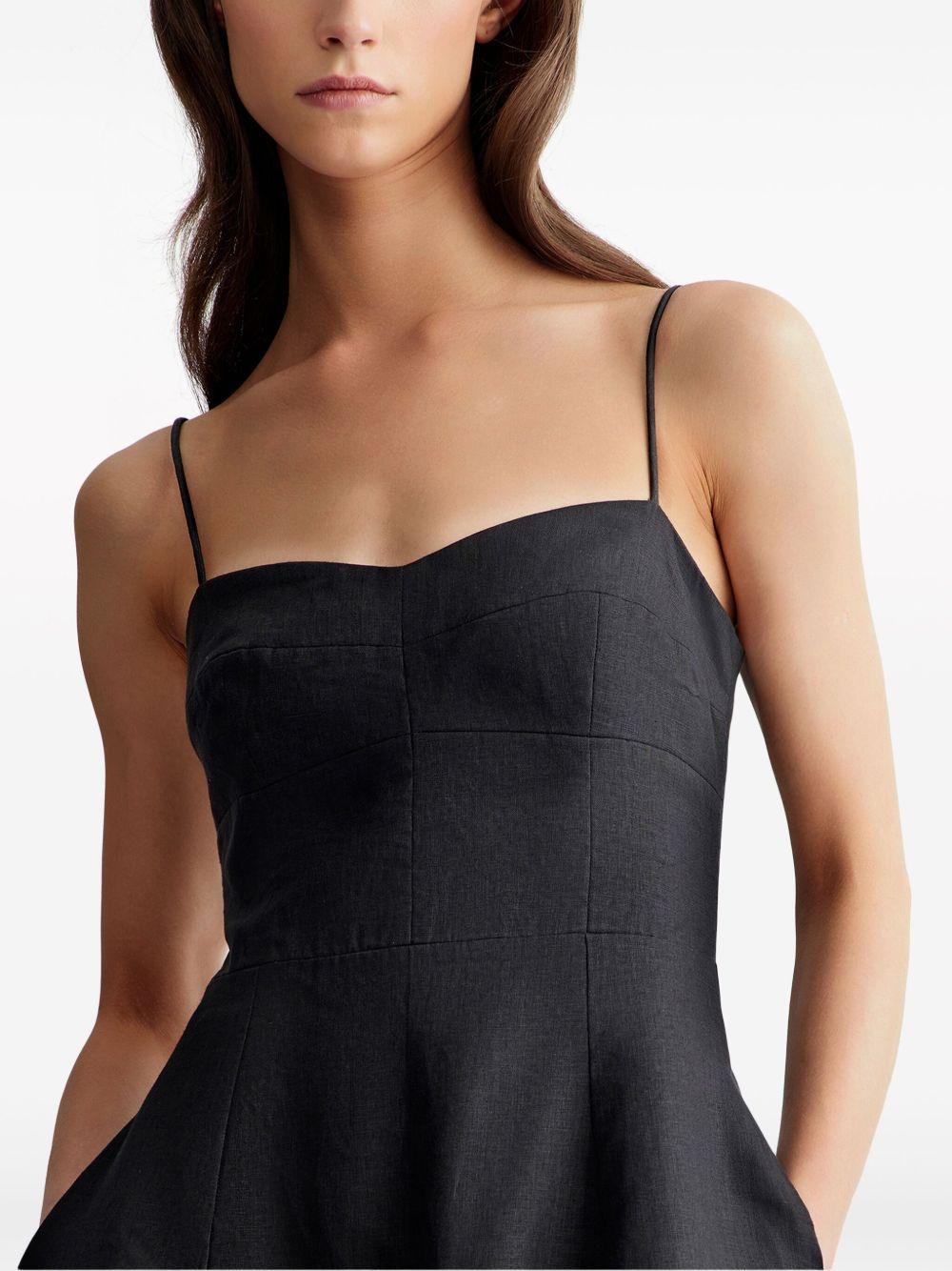 slip linen-cotton mini dress Product Image