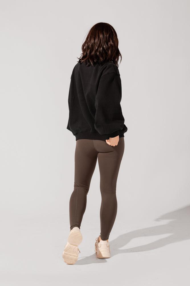 Ooey Gooey Mockneck Sweatshirt with Pockets - Black Product Image