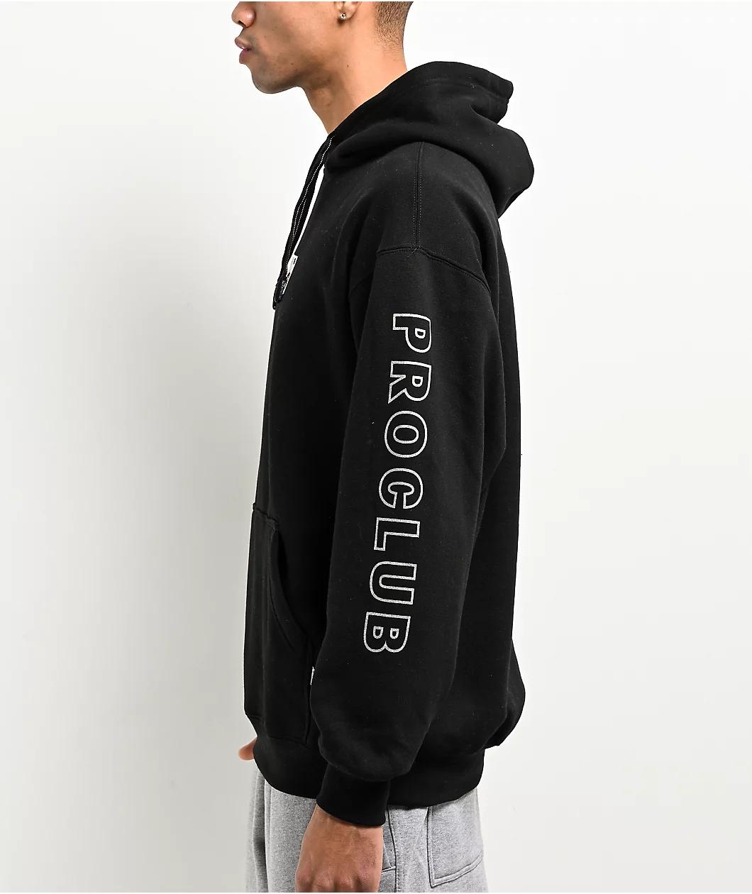 Pro Club Embroidered Logo Black Hoodie Product Image
