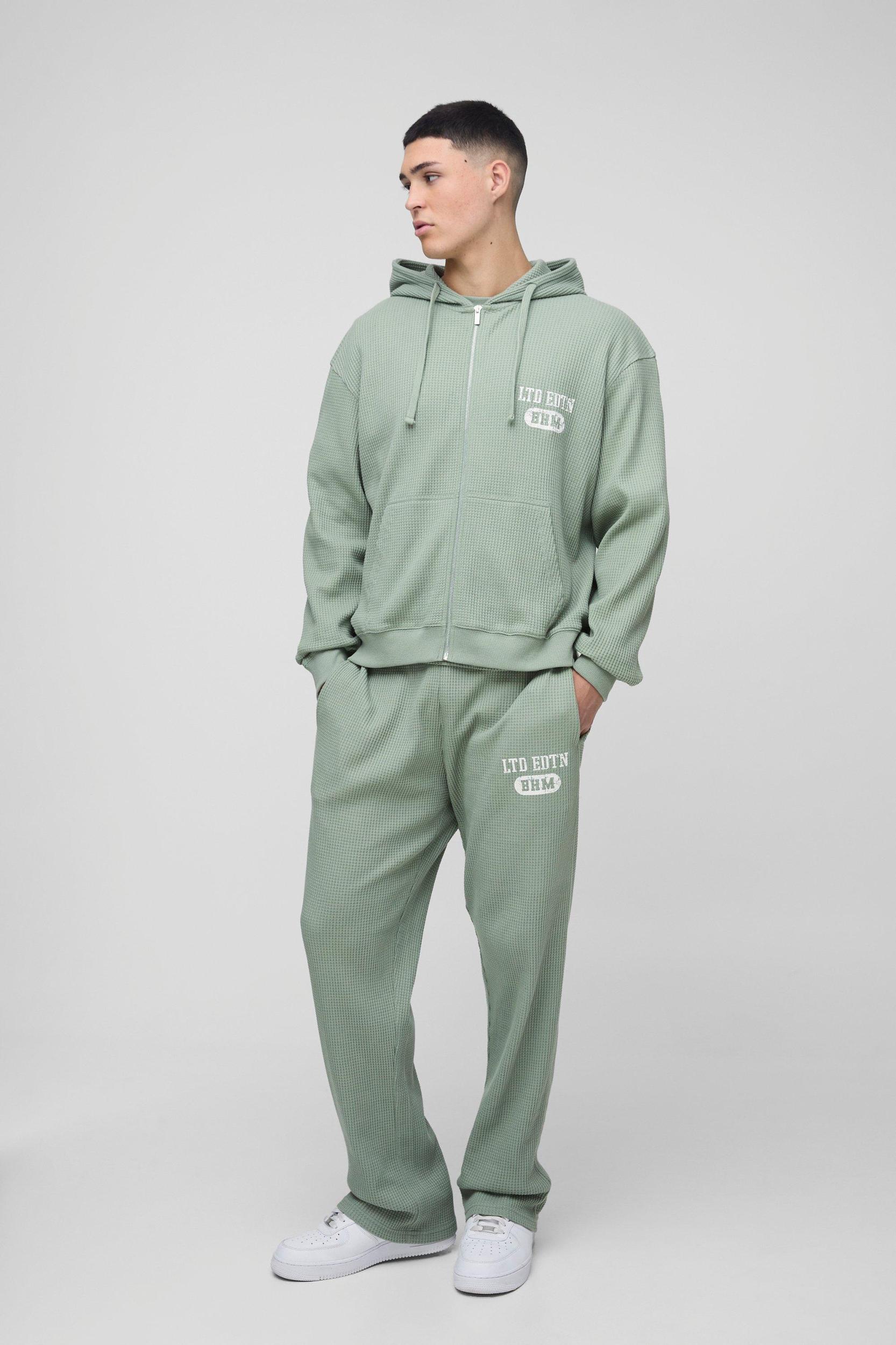 Oversized Boxy Zip Through Hoodie and Straight Leg Tracksuit | boohooMAN USA Product Image