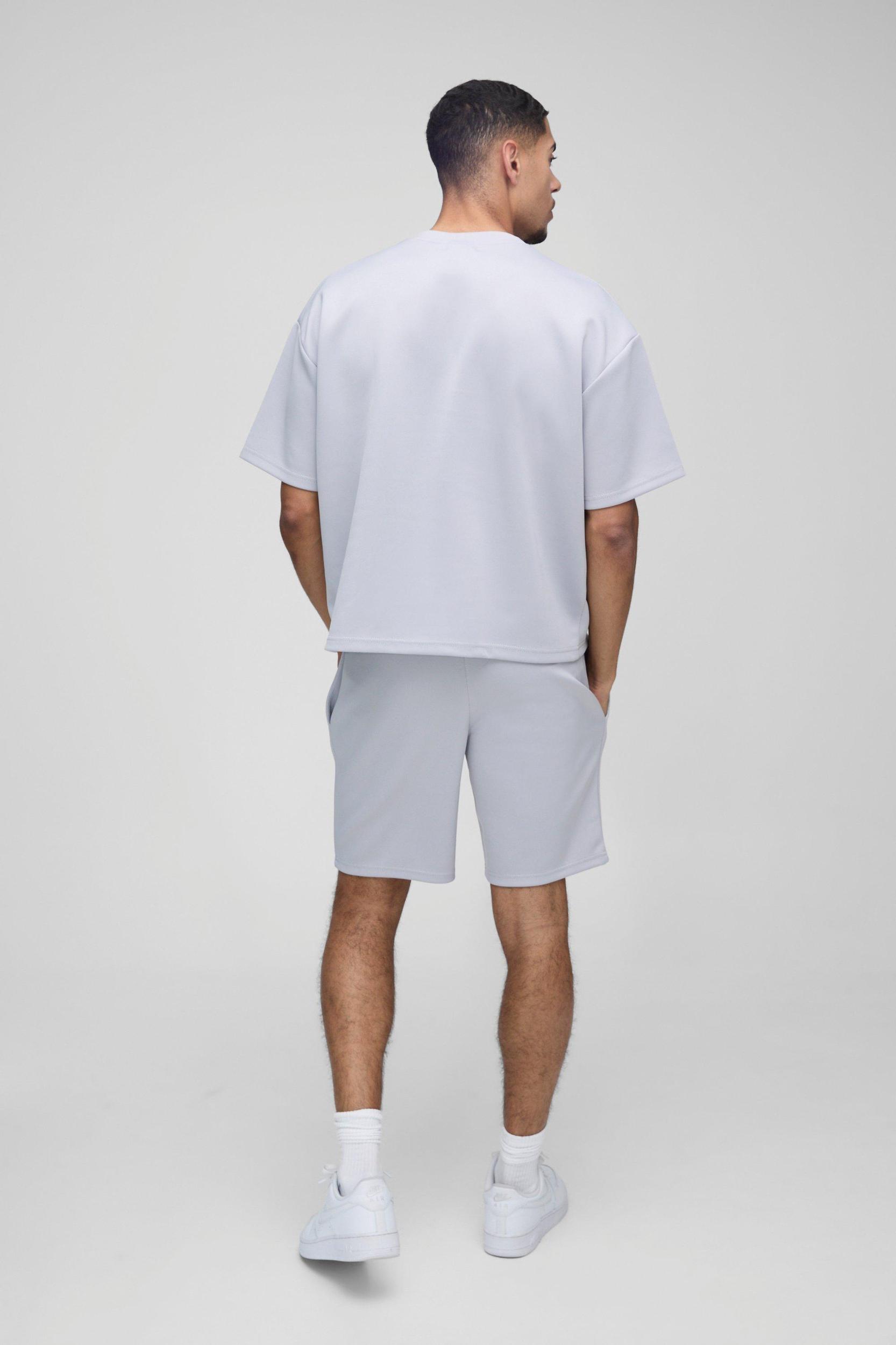 Oversized Boxy Scuba T-Shirt & Short Set | boohooMAN USA Product Image