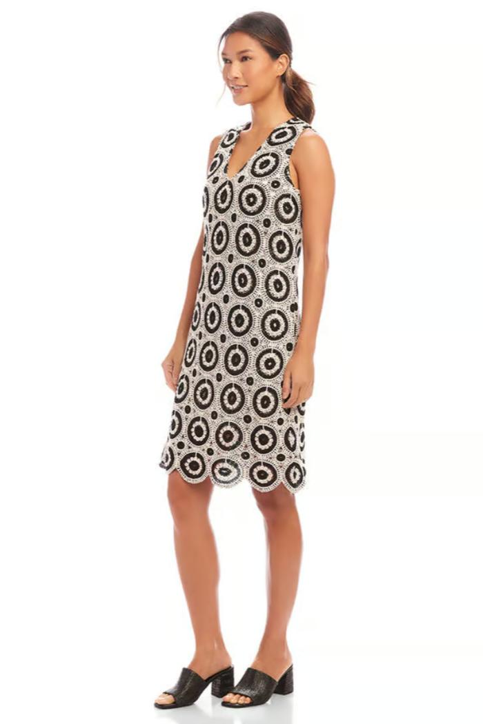 Sleeveless Crochet Shift Dress Product Image