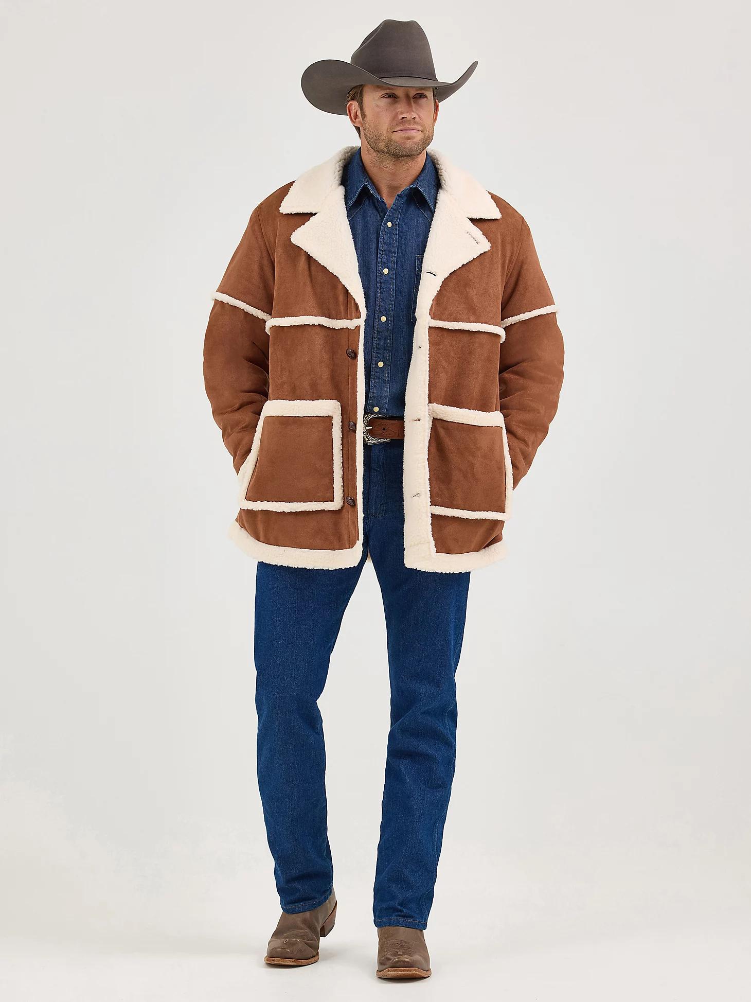 Men's Wrangler Sherpa Contrast Cowboy Jacket in Rawhide Product Image