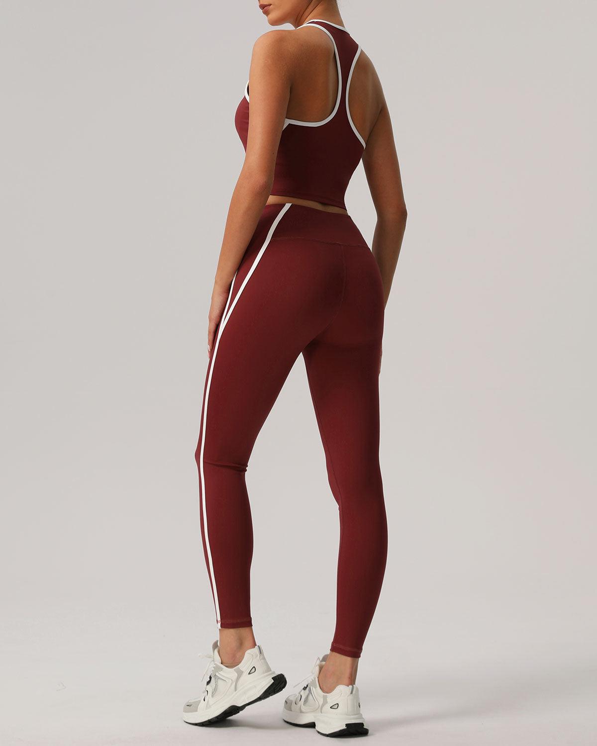 Red Scoop Neck Yoga Tank Top - Light Support Product Image