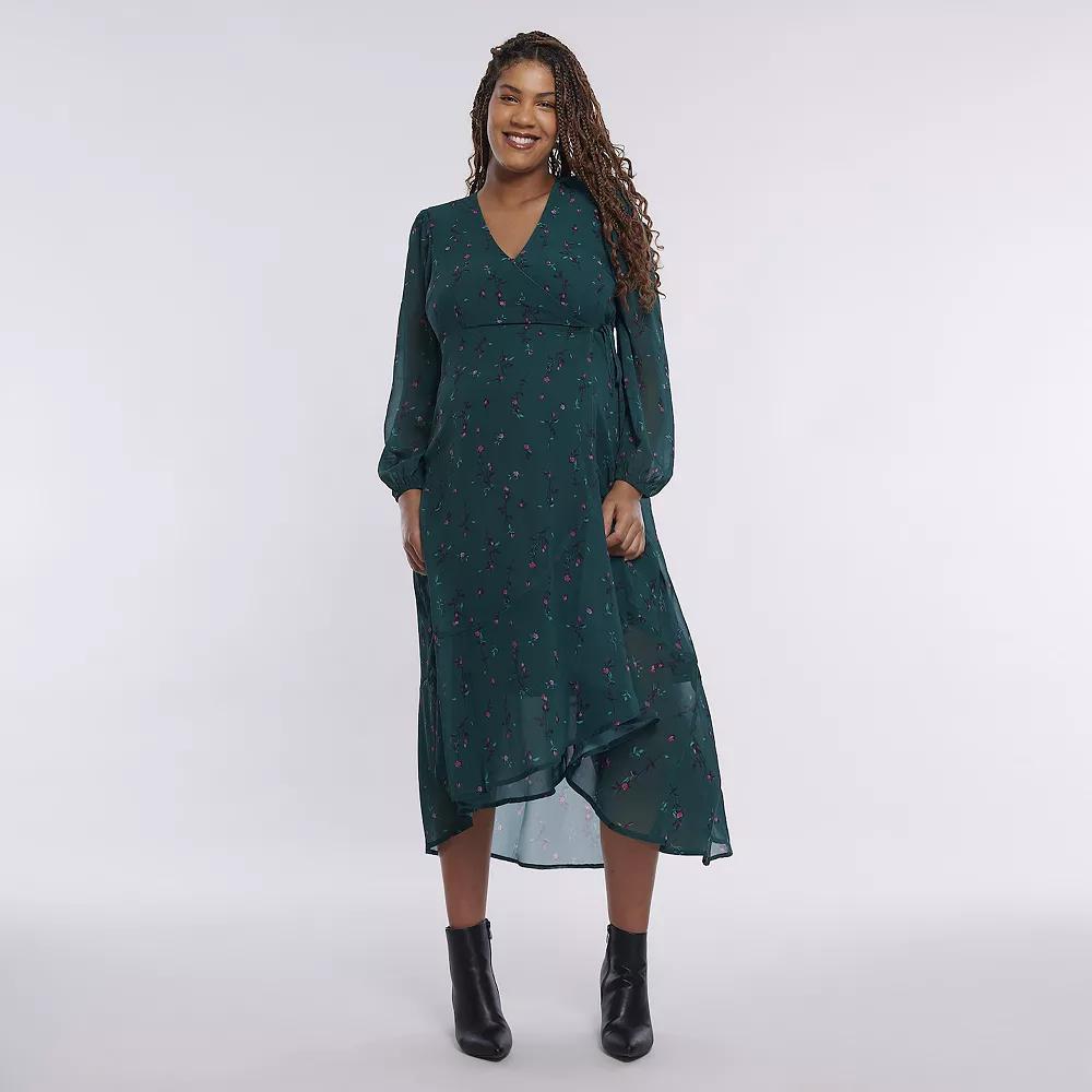Maternity Motherhood® Woven Wrap Midi Dress, Women's,  Product Image