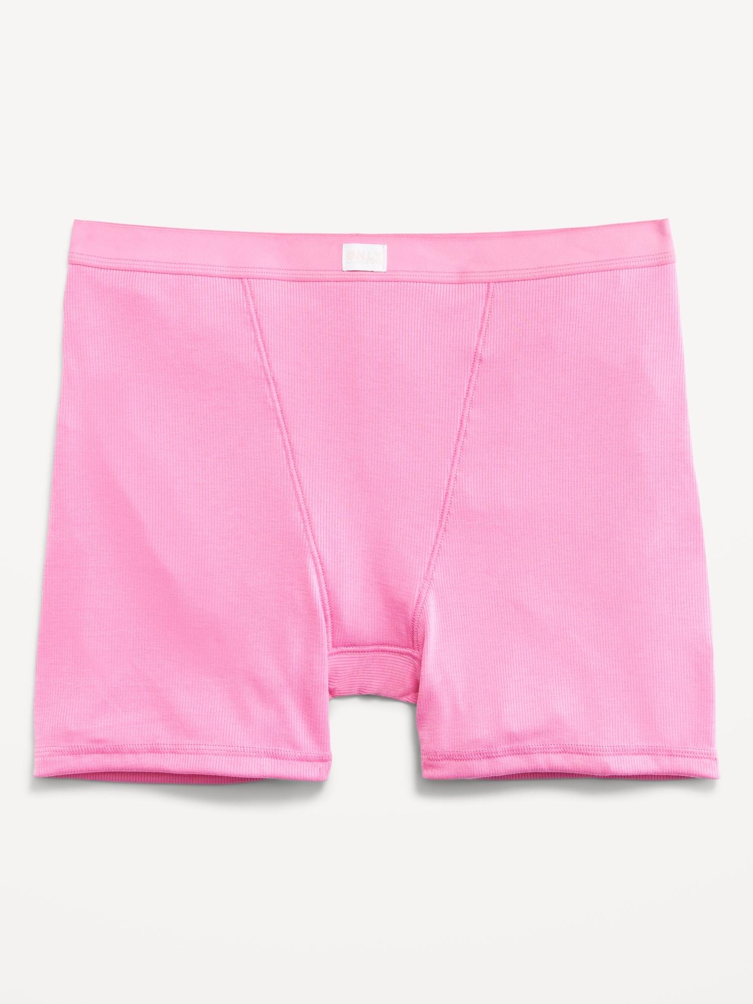 High-Waisted Ribbed Boyshort Briefs -- 3-inch inseam Product Image