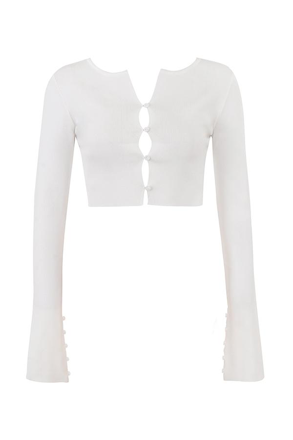 Eloise  ivory cropped cardigan - sale Product Image