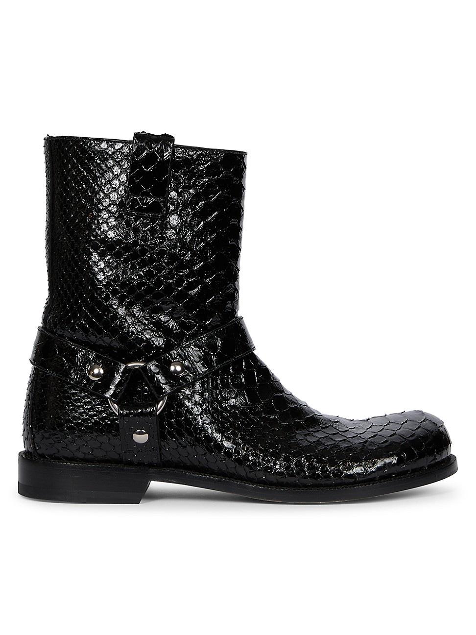 Womens Campo Python & Leather Biker Boots Product Image