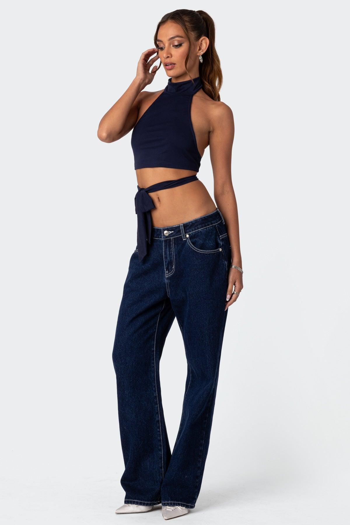 Hamlin Wrap Tie Crop Top Product Image