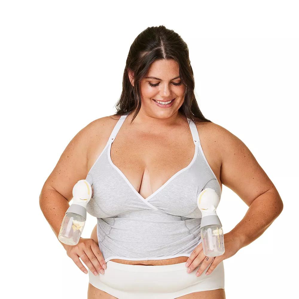 Bravado! Designs Women's Original Full Cup Pumping and Nursing Bra - Dove Heather L: Hands-Free, Wireless, Racerback Product Image