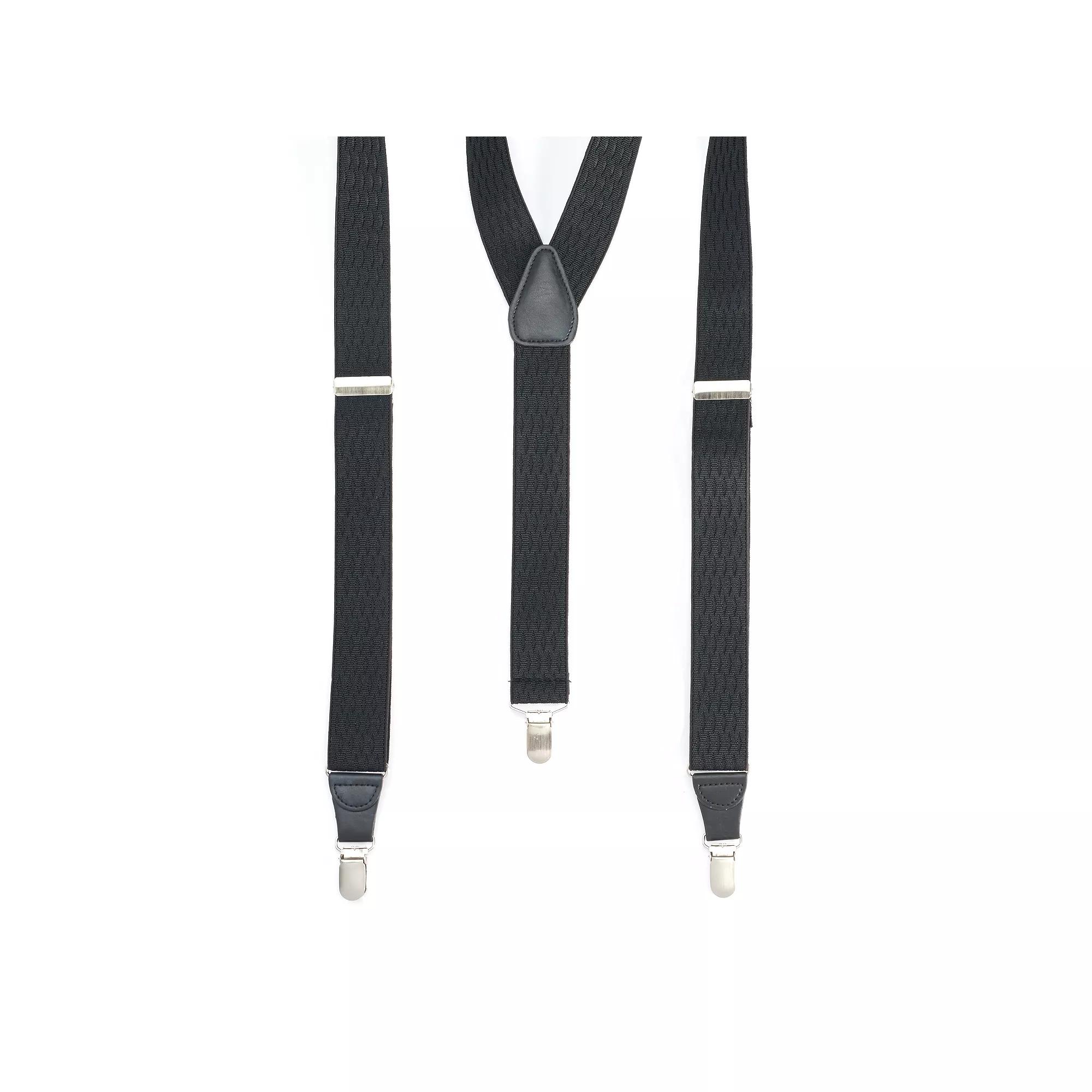 Men's Wembley Double Diamond Suspenders, Black Product Image