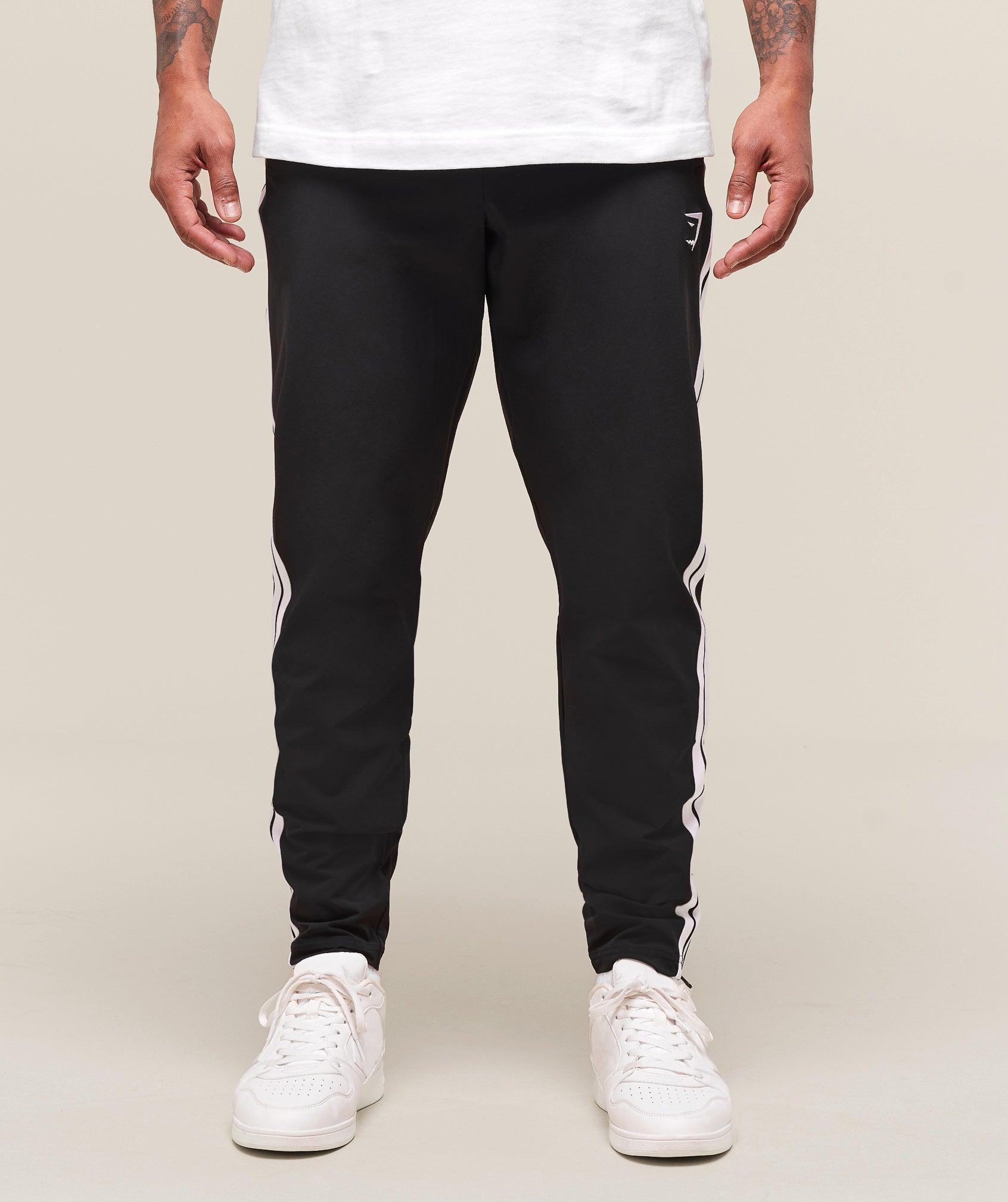 Gymshark Retro Side Stripe Joggers - Black Male Product Image