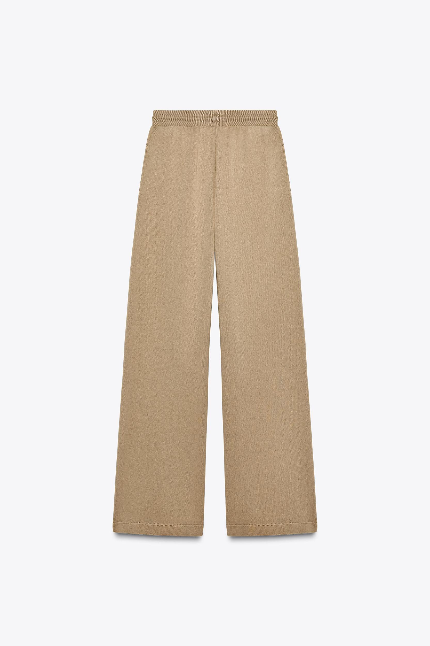 WASHED EFFECT WIDE LEG PANTS Product Image