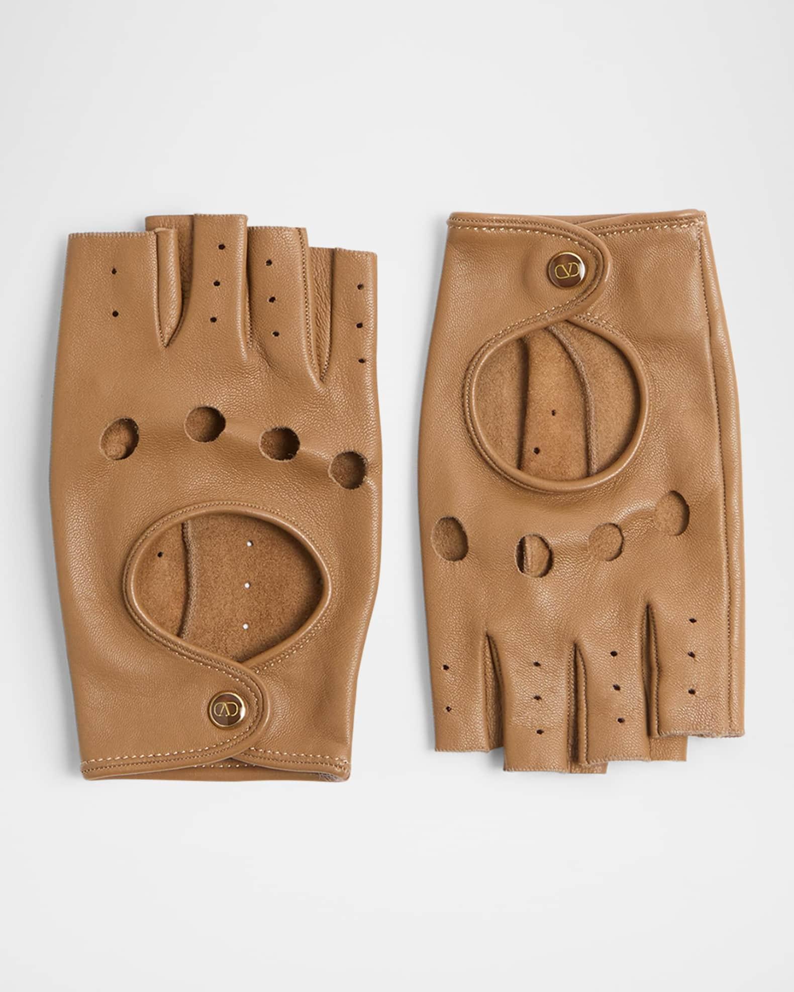 VLOGO Signature Leather Fingerless Gloves  Product Image