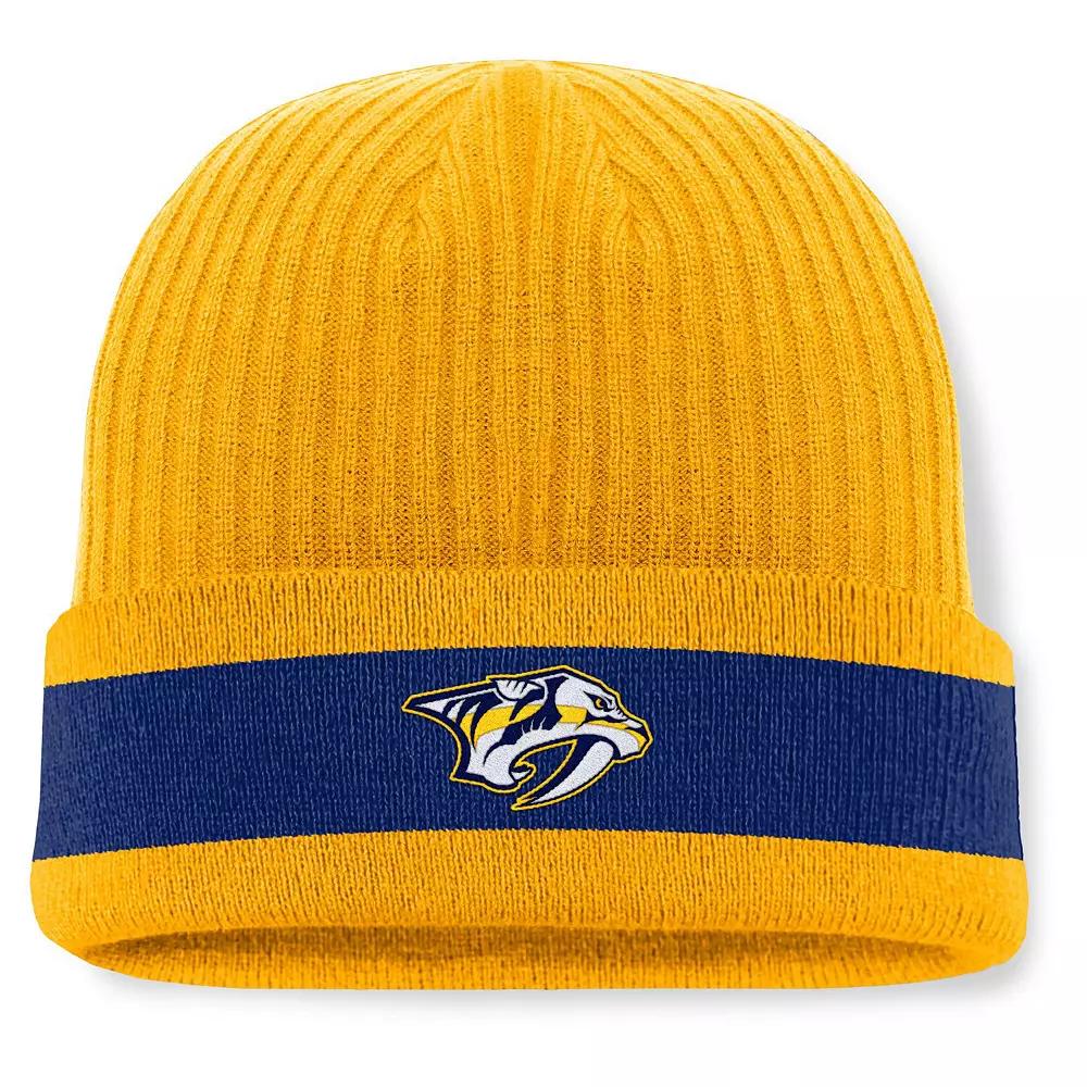 Men's Fanatics Gold Nashville Predators Blueliner Cuffed Knit Hat, Pdt Gold Product Image