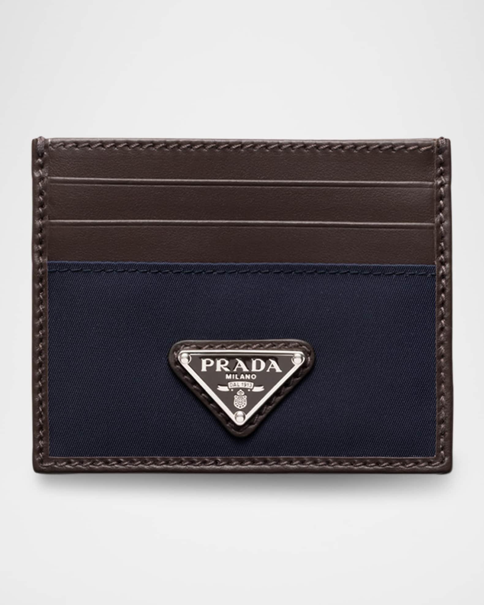 Men's Re-Nylon and Leather Card Holder Product Image
