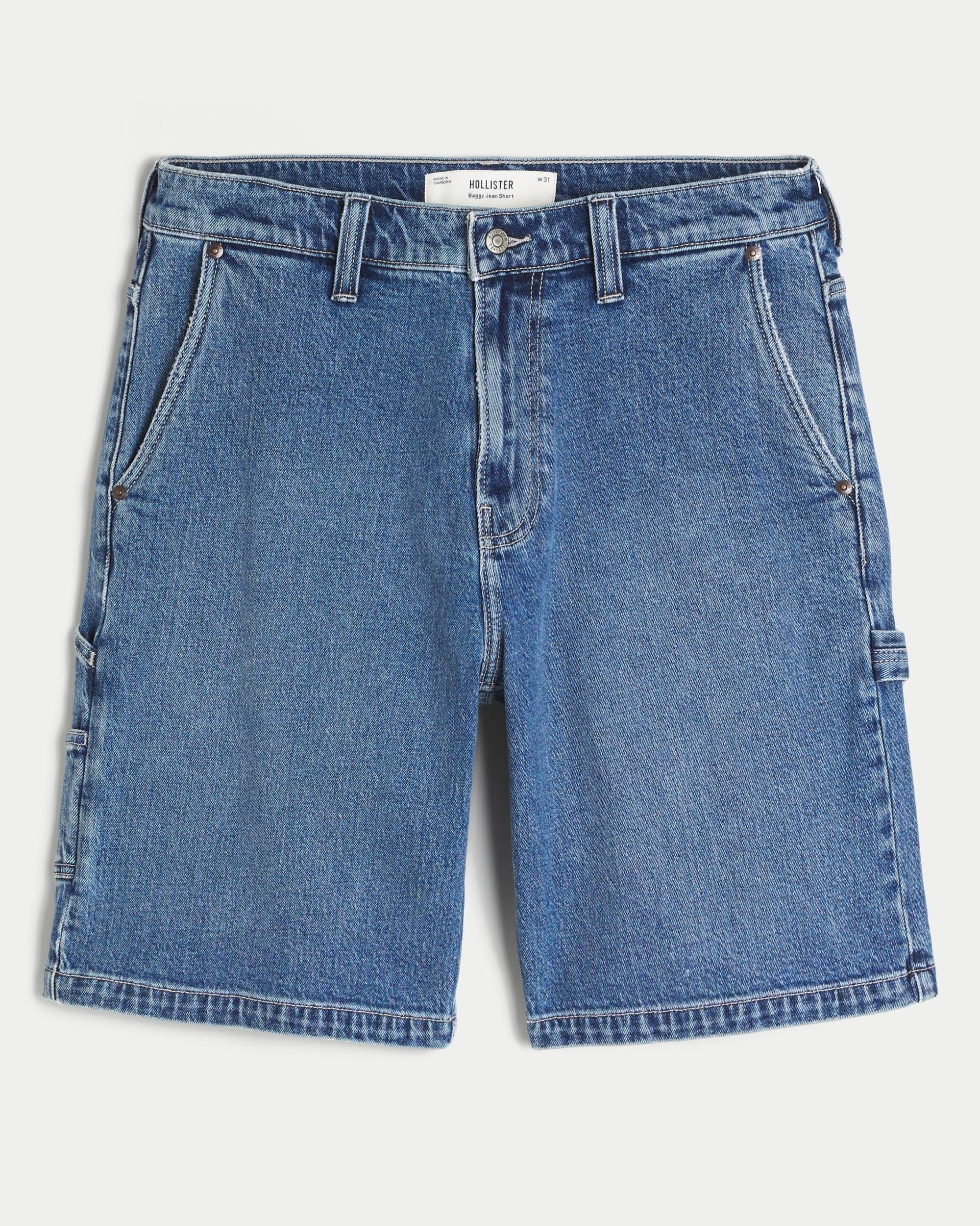 Baggy Denim Cargo Shorts Product Image