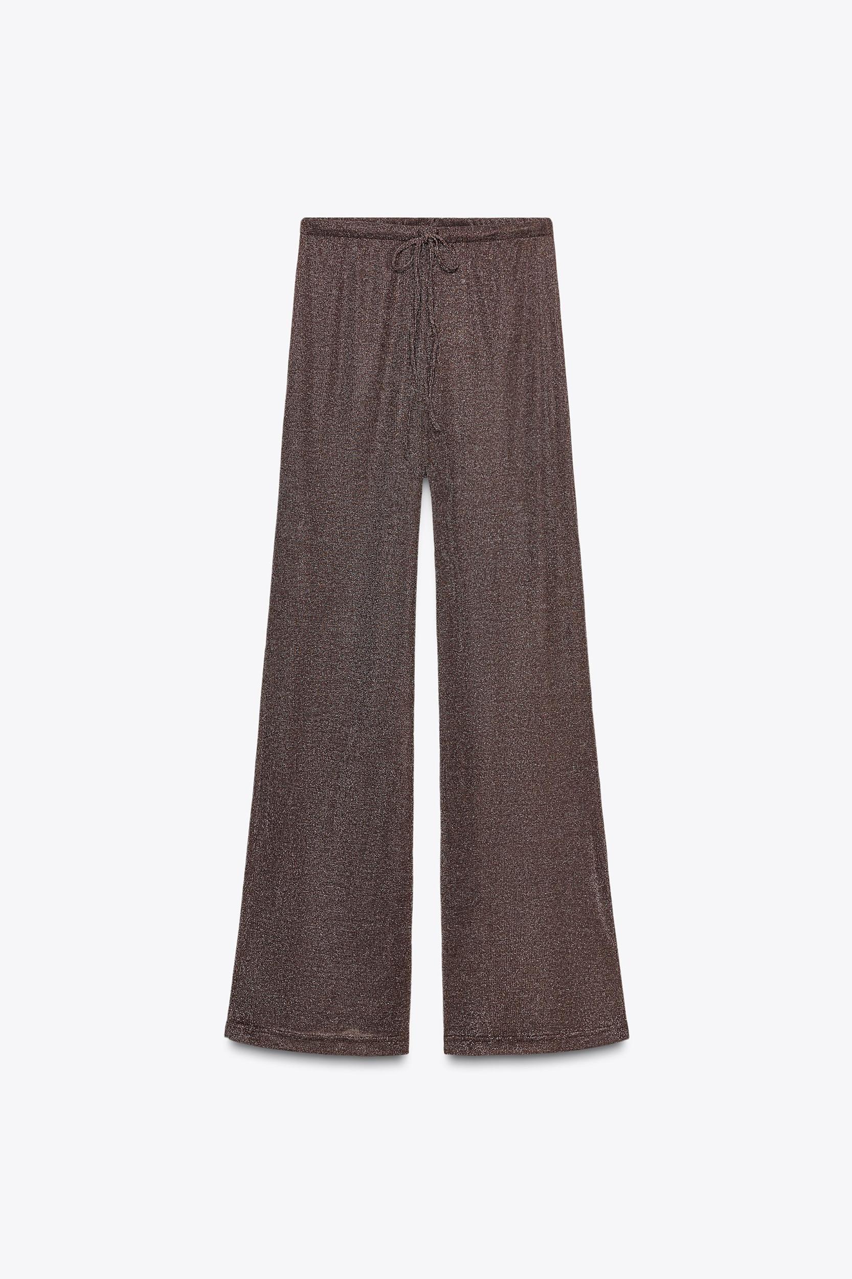 METALLIC THREAD PALAZZO PANTS Product Image