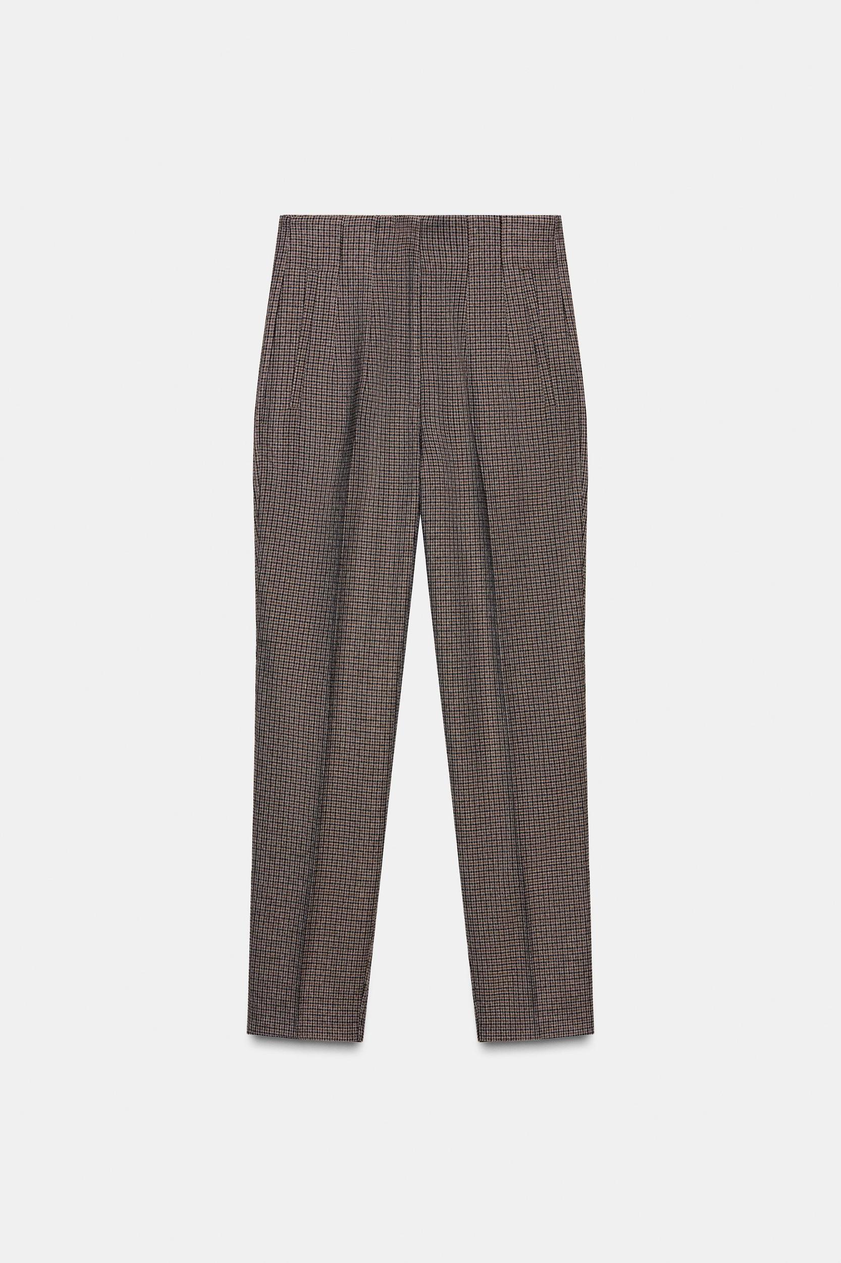 HIGH-WAISTED PLAID PANTS Product Image