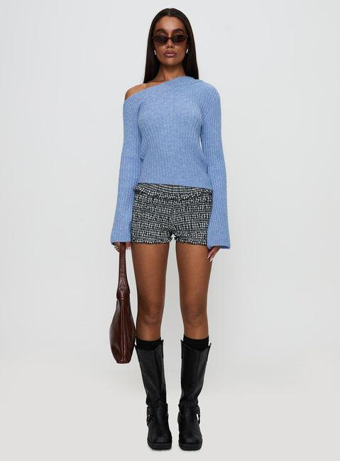 Phillips Cold Shoulder Sweater Blue Product Image