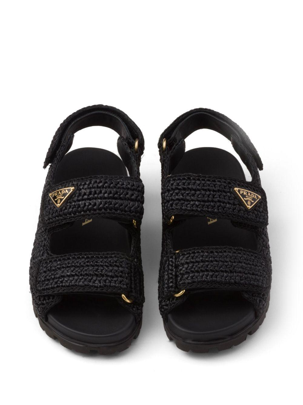 logo-plaque woven sandals Product Image