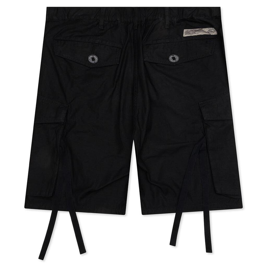 Wide Cargo Shorts Pants - Black Male Product Image