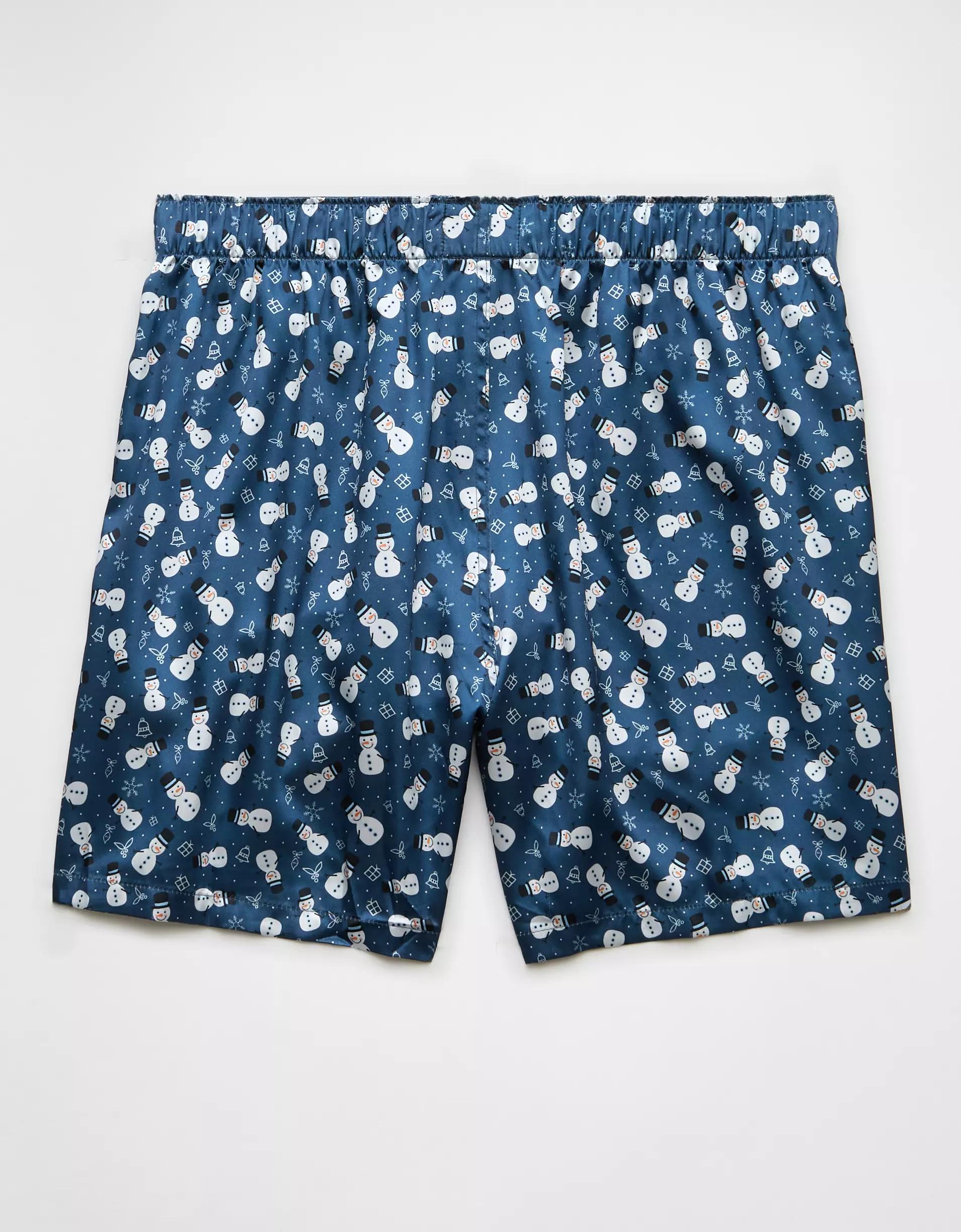 AEO Tiny Snowflakes Satin Pocket Boxer Short Product Image
