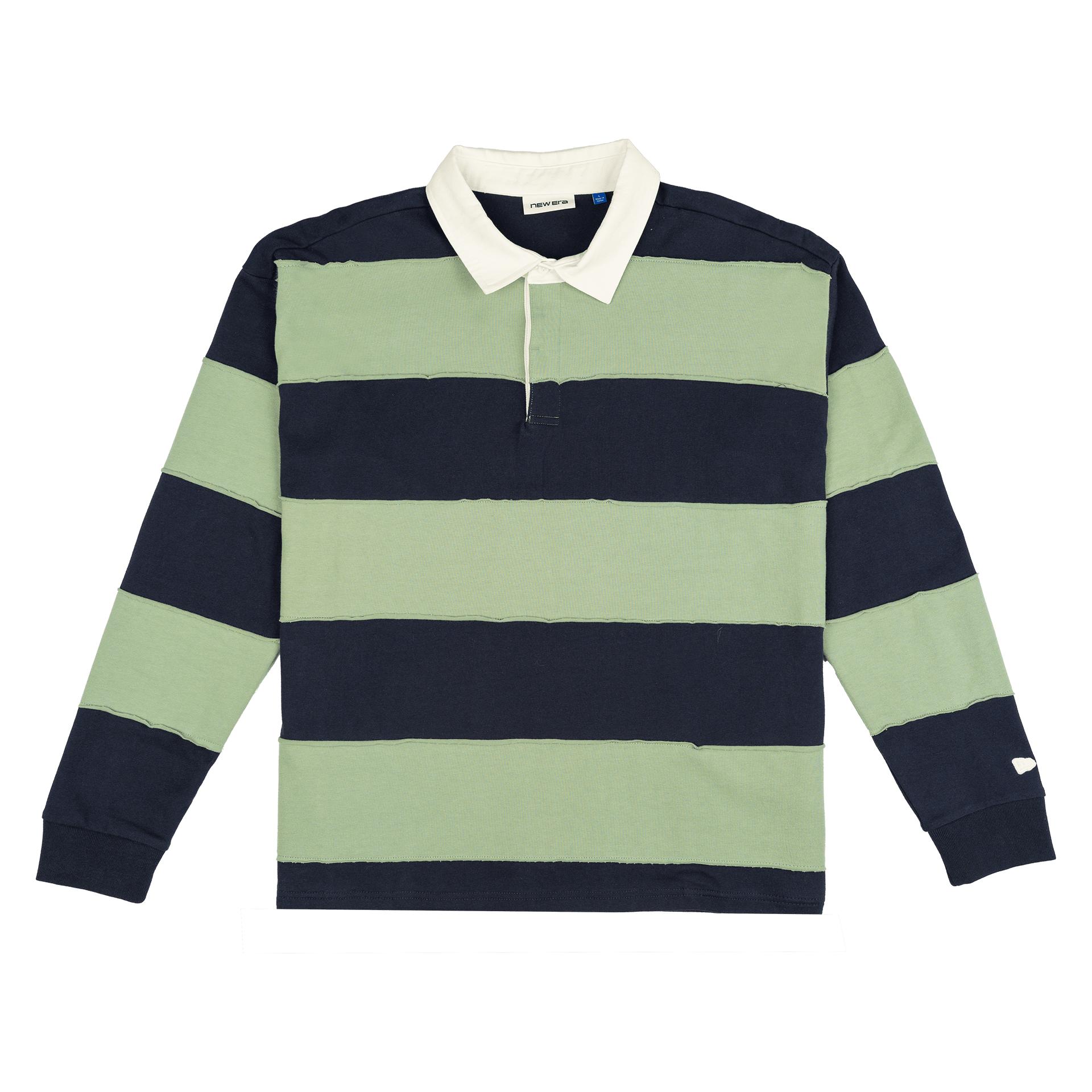 New Era Branded Cut & Sew Block Navy Long Sleeve Rugby Shirt Male Product Image