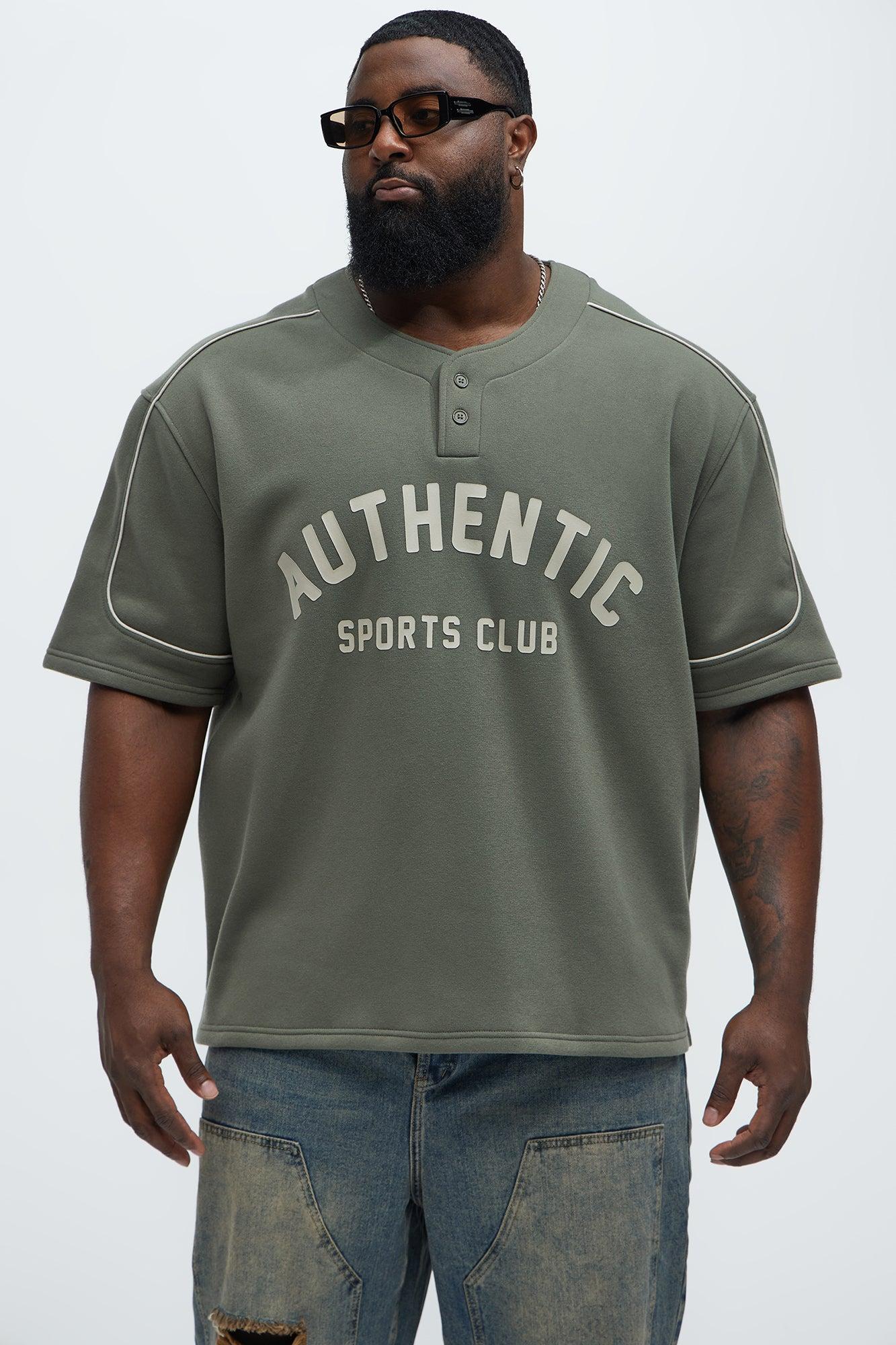 Athletics Sports Club Short Sleeve Henley - Olive Product Image