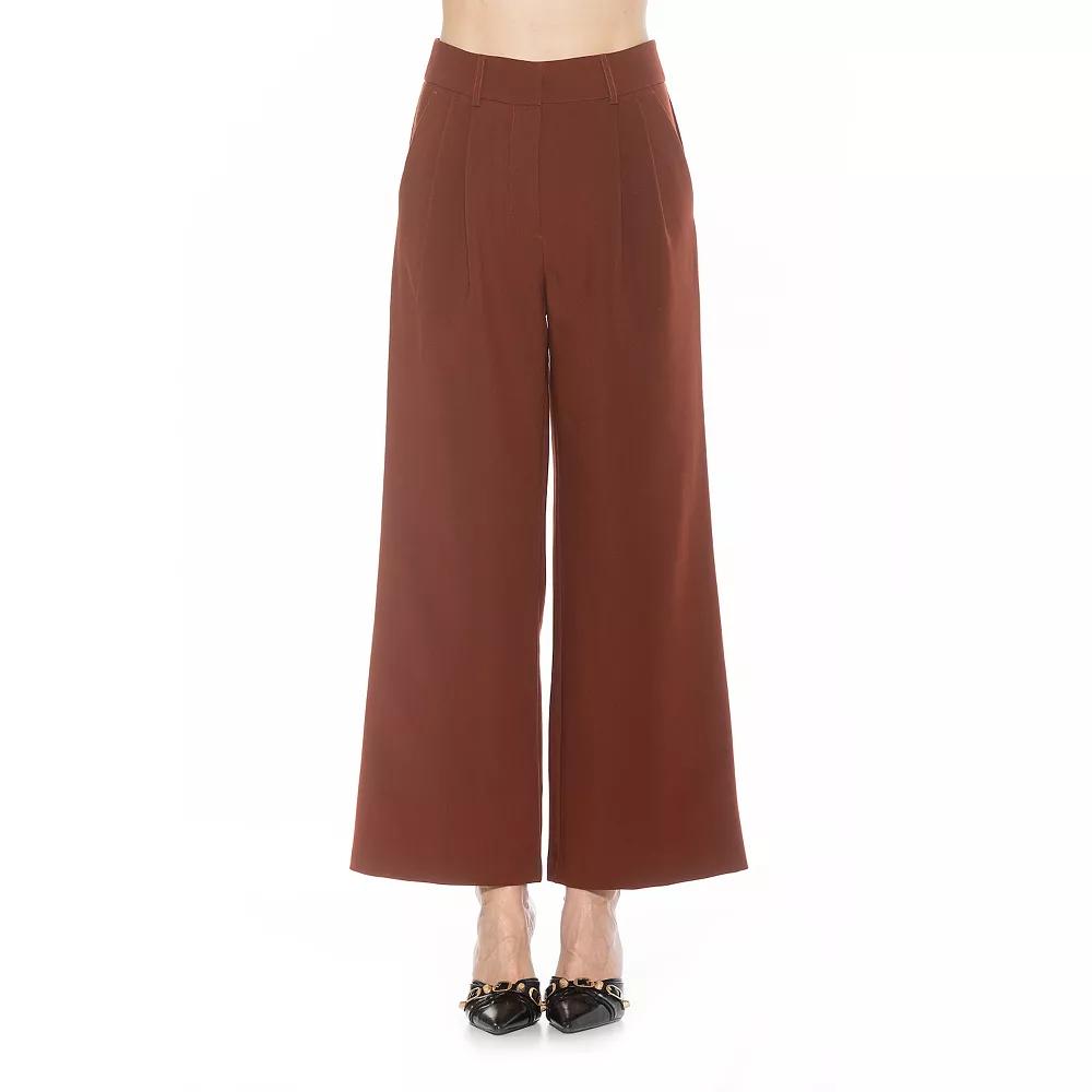 Women's ALEXIA ADMOR Elodie Belted Front Zip Wide Leg Pant,  Product Image