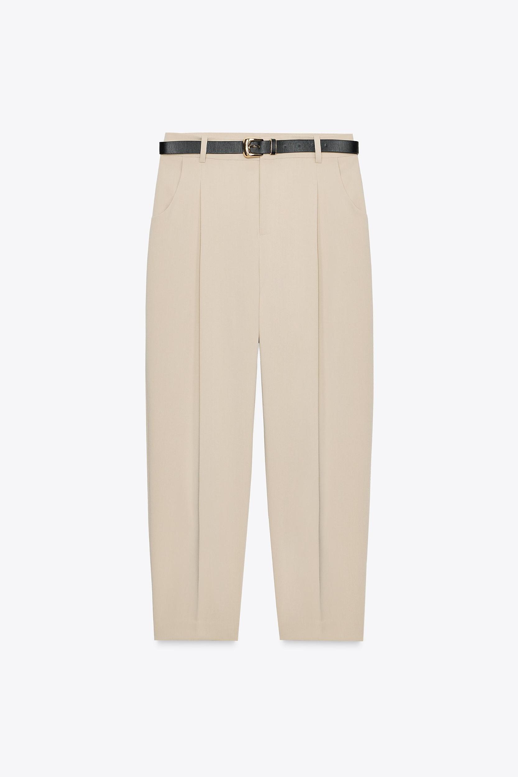 BELTED PLEATED PANTS Product Image