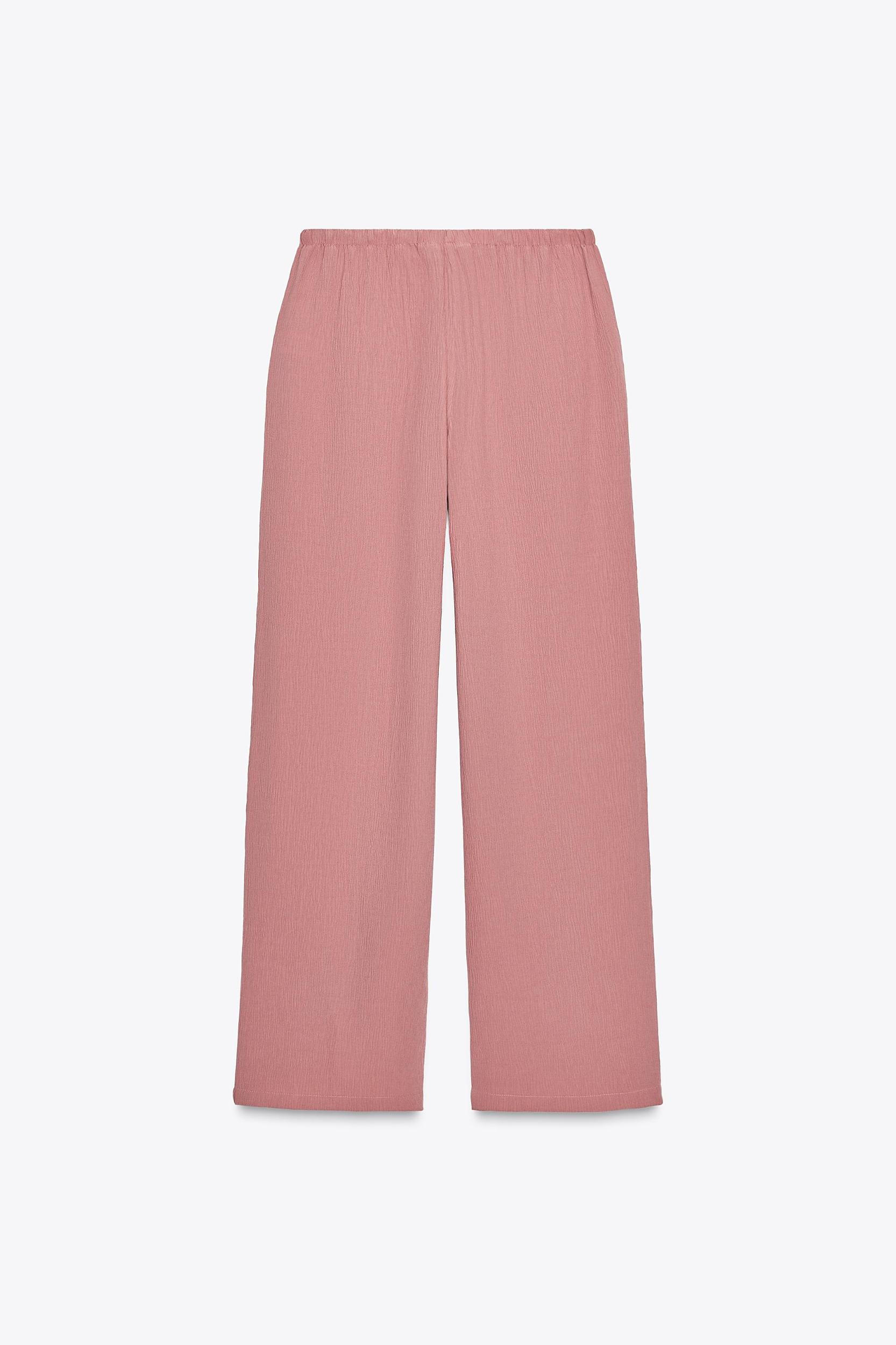 WRINKLE EFFECT WIDE LEG PANTS Product Image