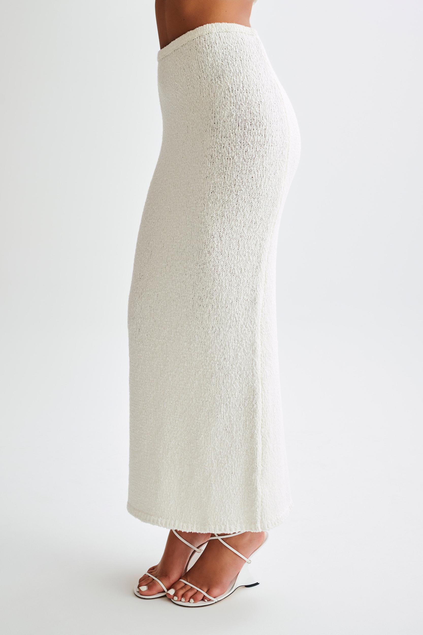 Moira Boucle Maxi Skirt - White Product Image