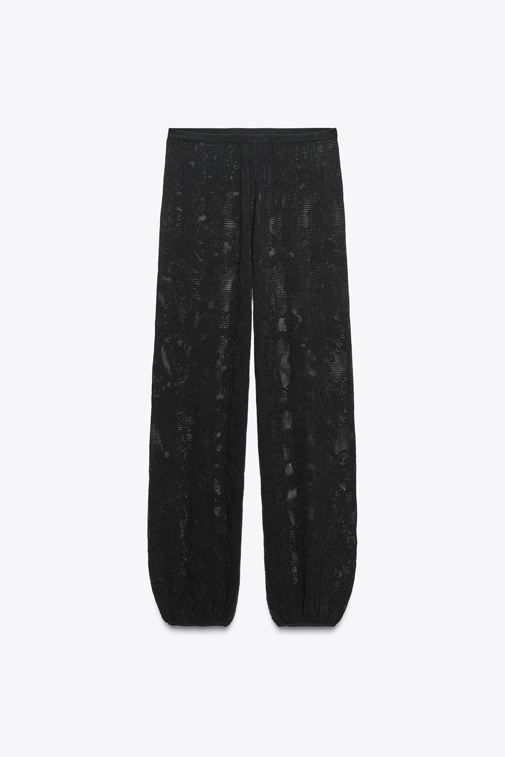 FLORAL TEXTURED KNIT PANTS Product Image