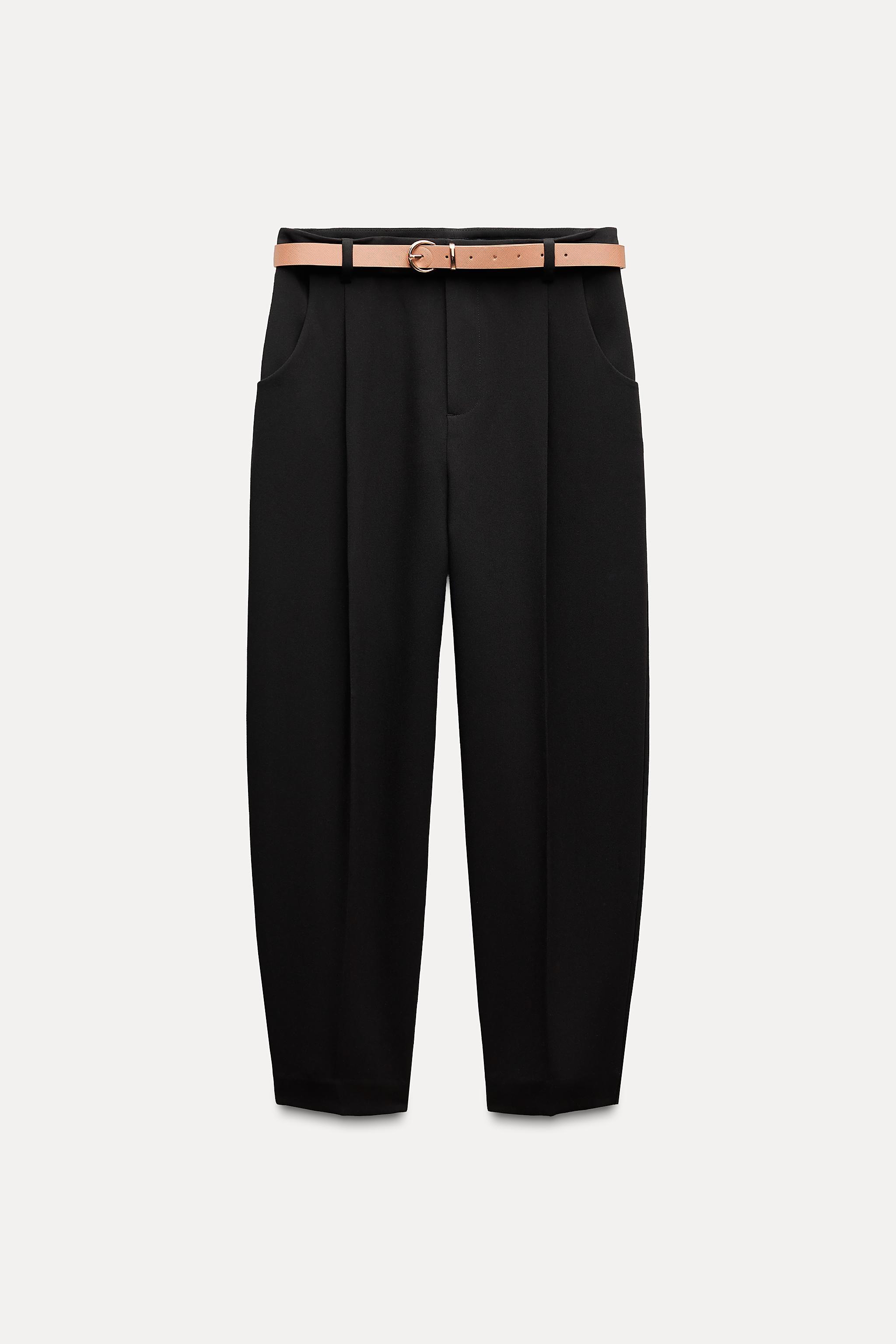 PLEATED PANTS WITH BELT Product Image