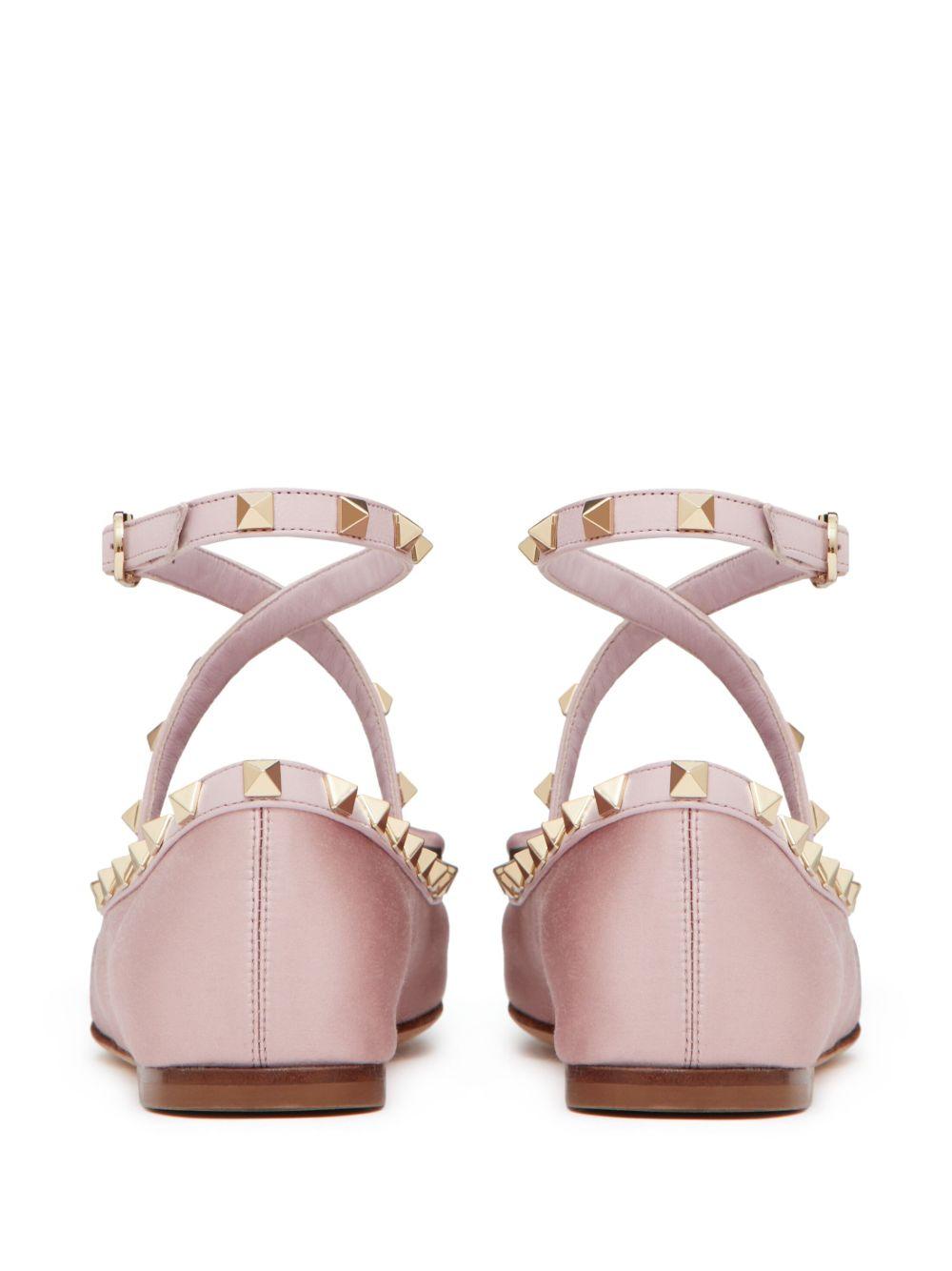 Rockstud satin ballerina shoes Product Image