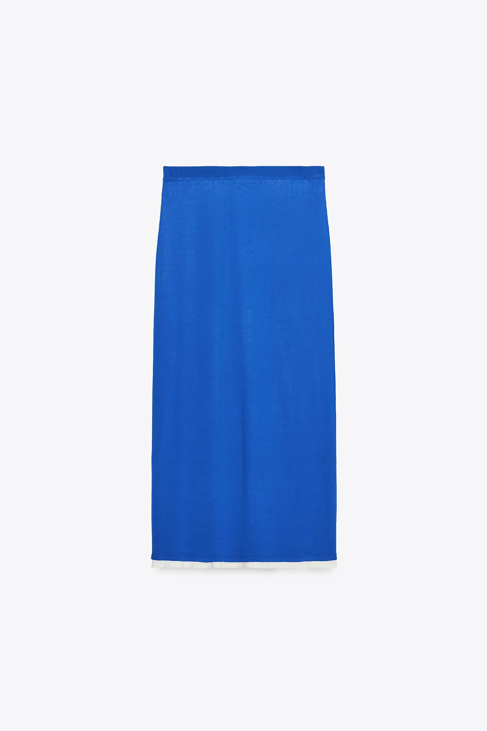 DOUBLE-LAYER KNIT MIDI SKIRT Product Image